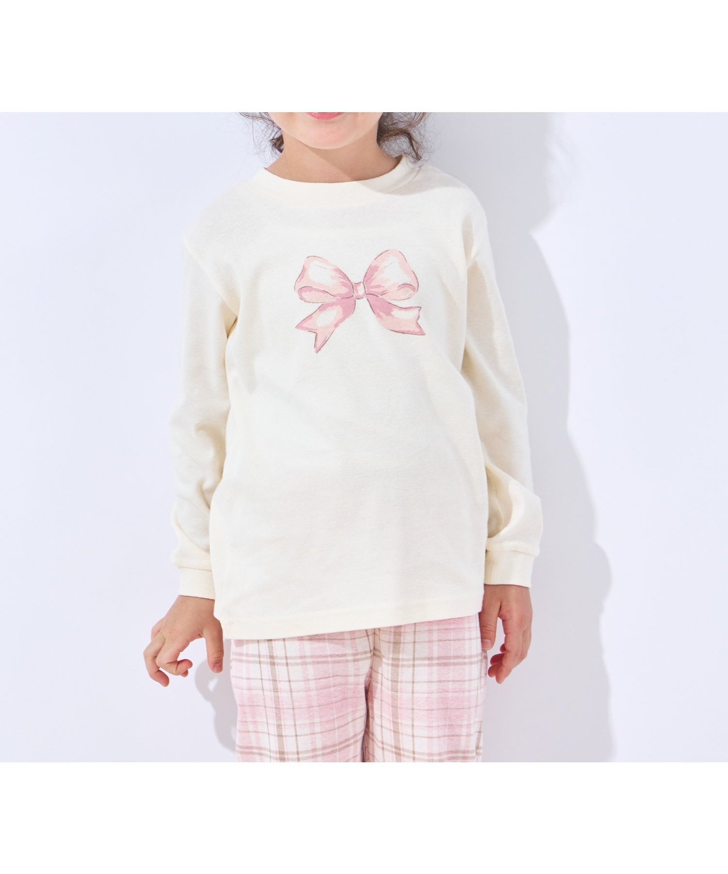 【その他のブランド/Other】のガールズルームウェア インテリア・キッズ・メンズ・レディースファッション・服の通販 founy(ファニー) 　ファッション　Fashion　キッズファッション　Fashion for Kids　吸水　Absorbent, Quick-Dry　トレンド　Trend, Trending Now　パジャマ　Pajamas, Sleepwear　プリント　Print, Printed Pattern　ラベンダー　Lavender　リボン　Ribbon, Bow　再入荷　Restock / Back in Stock　お家時間・ステイホーム　Stay Home / At Home　アイボリーリボン|ID: prp329100004868375 ipo3291000000036274157