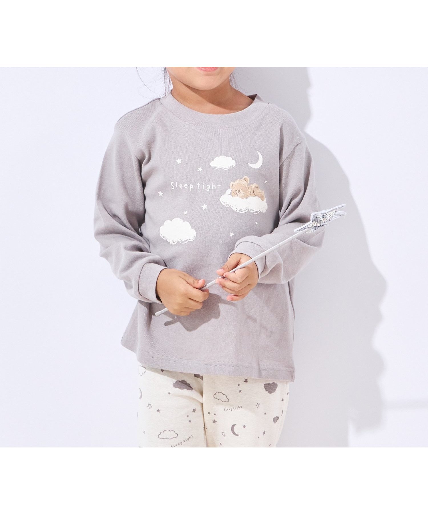 【その他のブランド/Other】のガールズルームウェア インテリア・キッズ・メンズ・レディースファッション・服の通販 founy(ファニー) 　ファッション　Fashion　キッズファッション　Fashion for Kids　吸水　Absorbent, Quick-Dry　トレンド　Trend, Trending Now　パジャマ　Pajamas, Sleepwear　プリント　Print, Printed Pattern　ラベンダー　Lavender　リボン　Ribbon, Bow　再入荷　Restock / Back in Stock　お家時間・ステイホーム　Stay Home / At Home　グレージュクマ|ID: prp329100004868375 ipo3291000000036274160