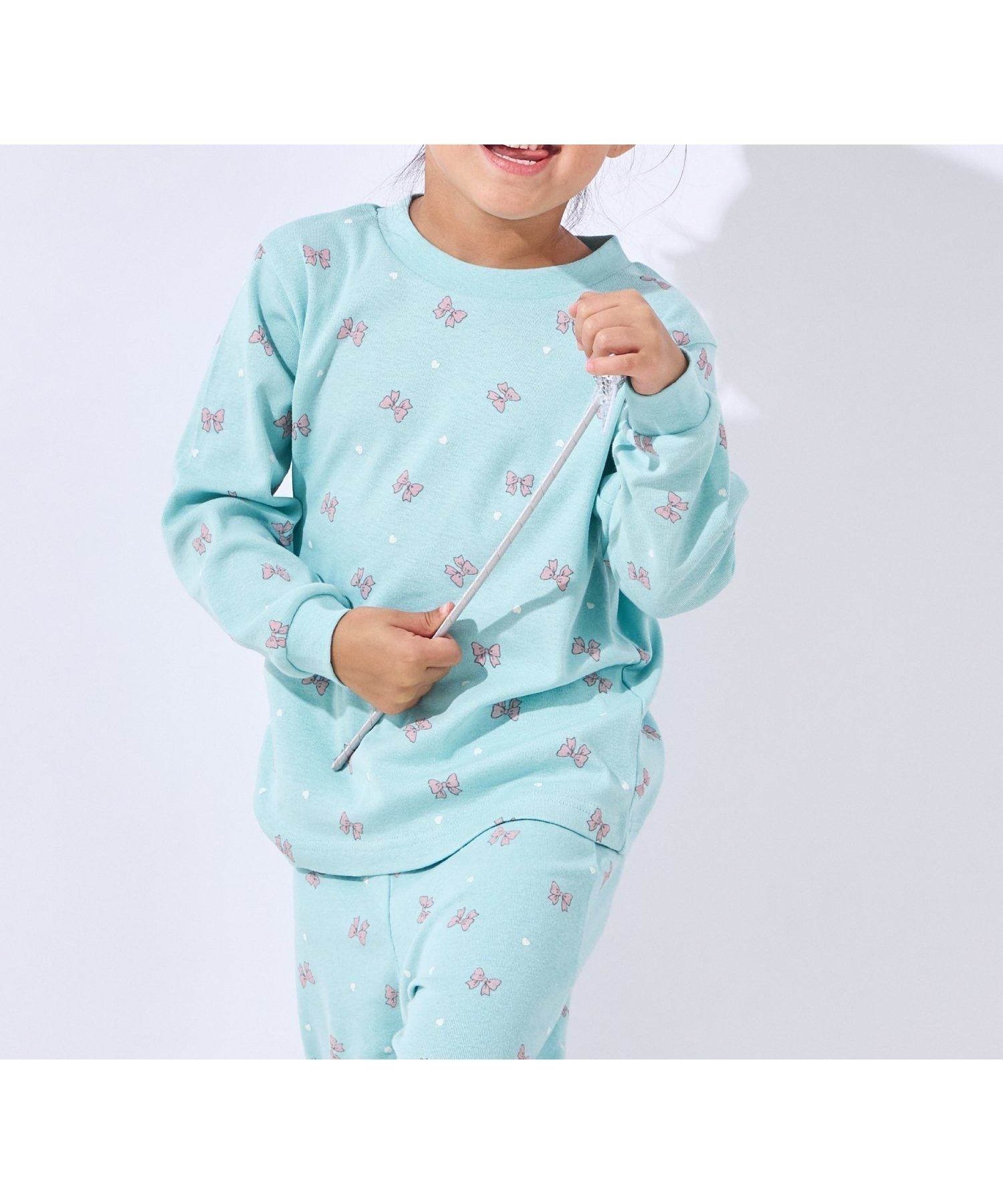 【その他のブランド/Other】のガールズルームウェア インテリア・キッズ・メンズ・レディースファッション・服の通販 founy(ファニー) 　ファッション　Fashion　キッズファッション　Fashion for Kids　吸水　Absorbent, Quick-Dry　トレンド　Trend, Trending Now　パジャマ　Pajamas, Sleepwear　プリント　Print, Printed Pattern　ラベンダー　Lavender　リボン　Ribbon, Bow　再入荷　Restock / Back in Stock　お家時間・ステイホーム　Stay Home / At Home　ミントリボン|ID: prp329100004868375 ipo3291000000036274164