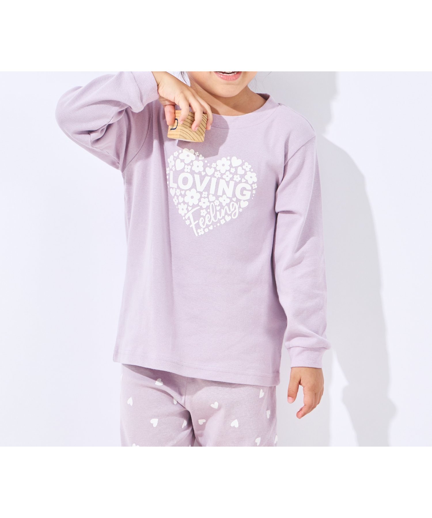 【その他のブランド/Other】のガールズルームウェア インテリア・キッズ・メンズ・レディースファッション・服の通販 founy(ファニー) 　ファッション　Fashion　キッズファッション　Fashion for Kids　吸水　Absorbent, Quick-Dry　トレンド　Trend, Trending Now　パジャマ　Pajamas, Sleepwear　プリント　Print, Printed Pattern　ラベンダー　Lavender　リボン　Ribbon, Bow　再入荷　Restock / Back in Stock　お家時間・ステイホーム　Stay Home / At Home　ラベンダーハート|ID: prp329100004868375 ipo3291000000036274168
