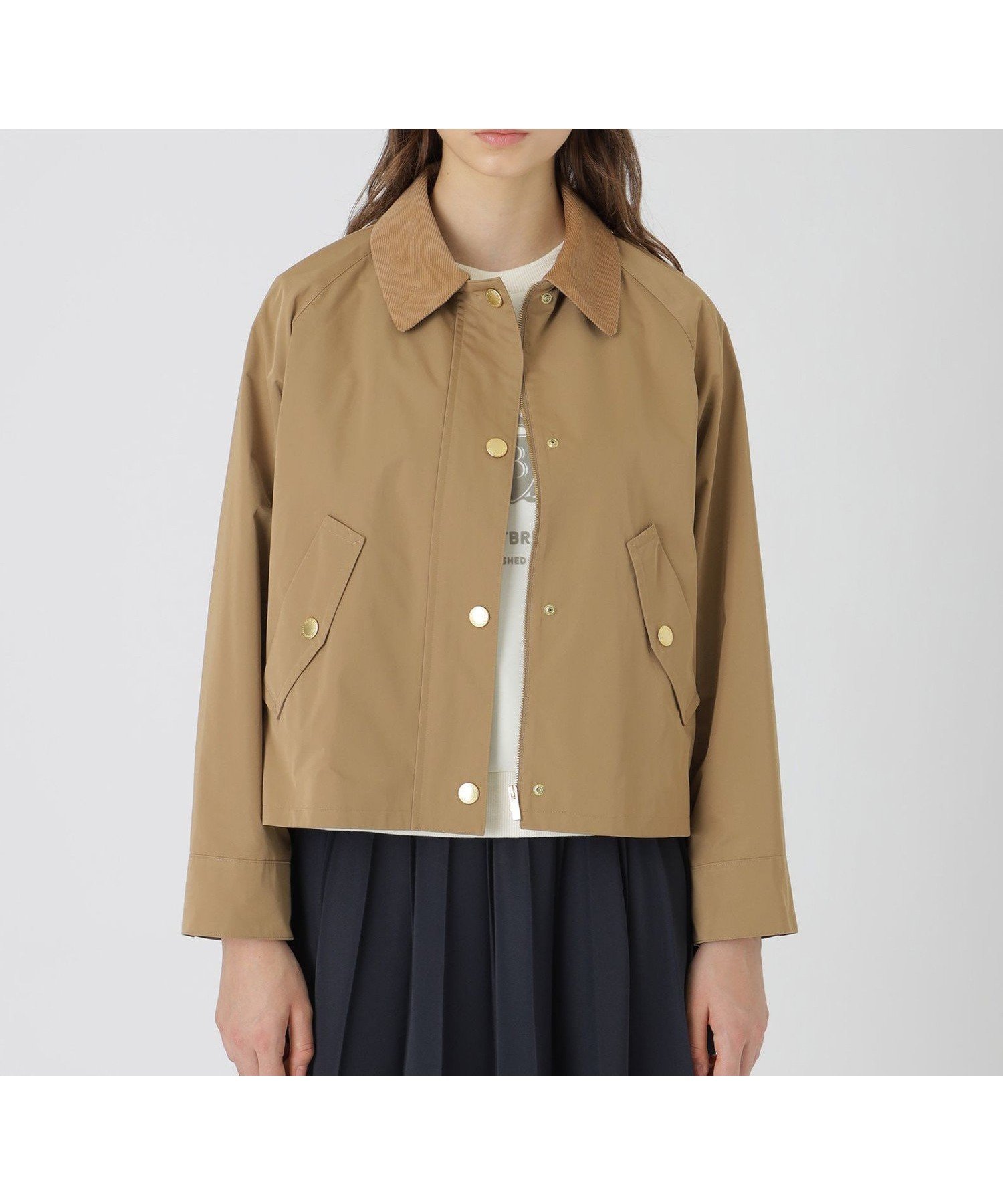 【ブルーレーベル クレストブリッジ/BLUE LABEL CRESTBRIDGE】のコーデュロイカラーブルゾン インテリア・キッズ・メンズ・レディースファッション・服の通販 founy(ファニー) 　ファッション　Fashion　レディースファッション　Fashion for Women　アウター　Coat / Outerwear Collection　ブルゾンジャケット・スポーティアウター　Blouson Jackets　おすすめ　Recommended / Our Picks　インナー　Innerwear　コーデュロイ　Corduroy, Cord Fabric　ショート　Short, Short Length　バランス　Balance, Style Balance　ブルゾン　Blouson, Bomber Jacket　ボトム　Bottoms, Lower Wear　ベージュ|ID: prp329100004868383 ipo3291000000036274352