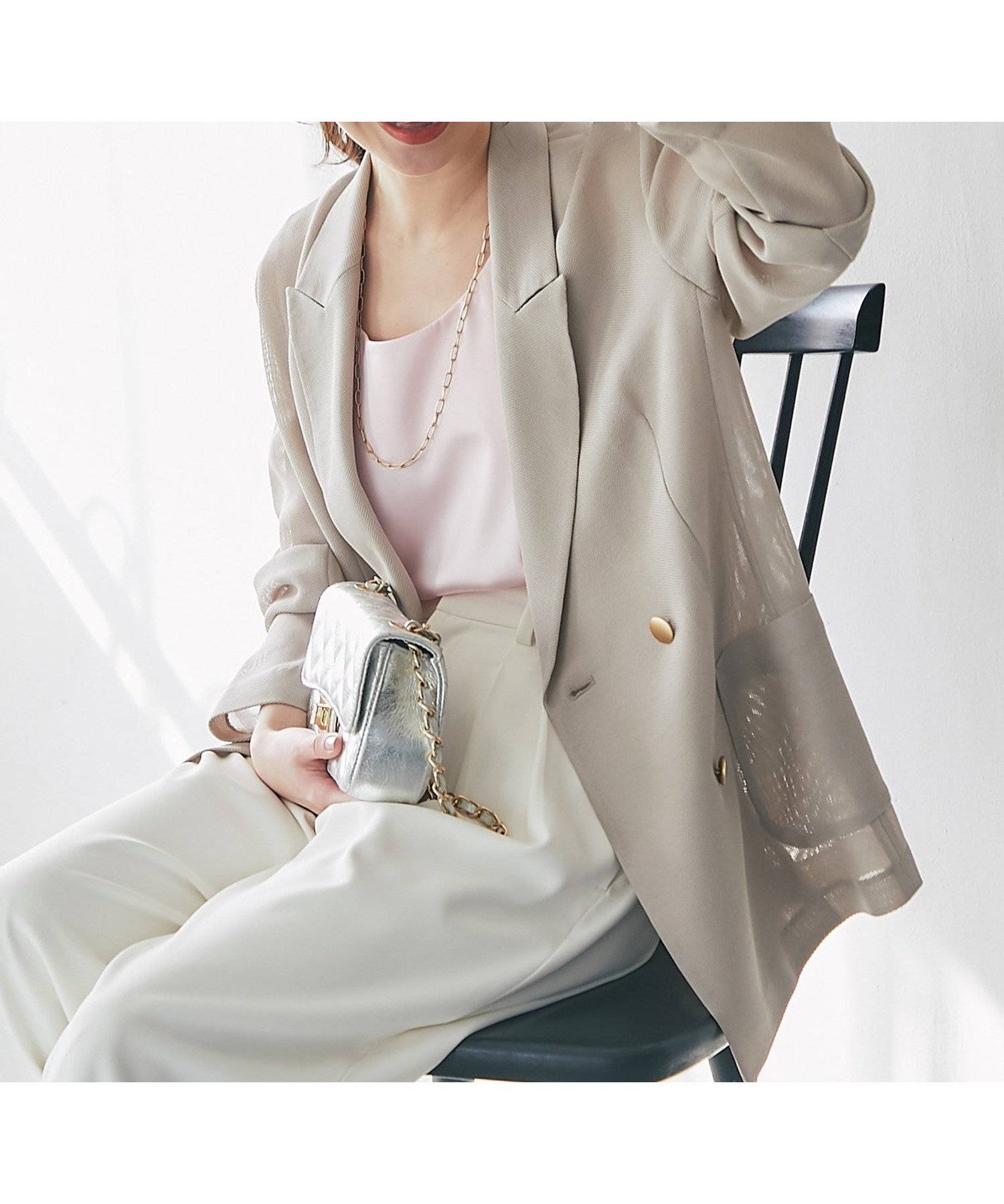 【ラブティックボンボン/La boutique BonBon】の【新色オフホワイト・ライトグレー登場!】メッシュメタルボタンライトジャケット インテリア・キッズ・メンズ・レディースファッション・服の通販 founy(ファニー) 　ファッション　Fashion　レディースファッション　Fashion for Women　アウター　Coat / Outerwear Collection　レディースジャケット・軽アウター　Jackets　おすすめ　Recommended / Our Picks　サテン　Satin, Glossy Fabric　ジャケット　Jacket, Outerwear　タンク　Tank Top, Sleeveless Top　デニム　Denim, Jeans Material　トレンド　Trend, Trending Now　メッシュ　Mesh, Net Fabric　エレガント 上品　Elegant　人気　Popular, Best Seller　羽織　Haori, Light Jacket　グレージュ|ID: prp329100004868392 ipo3291000000036274437