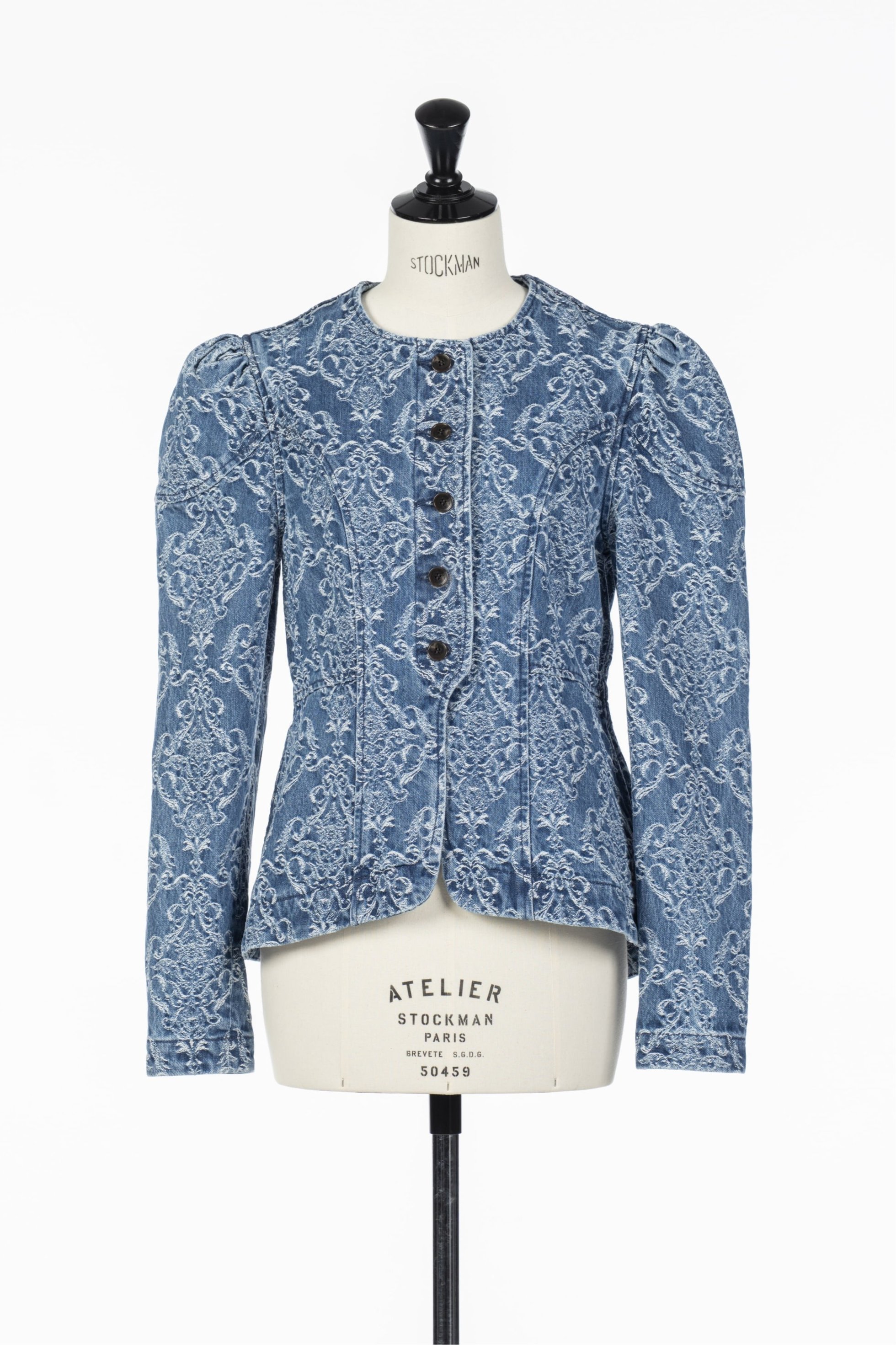 【フェティコ/FETICO】のDAMASK-JACQUARD DENIM PEPLUM JACKET 人気、トレンドファッション・服の通販 founy(ファニー) 　ファッション　Fashion　レディースファッション　Fashion for Women　アウター　Coat / Outerwear Collection　レディースジャケット・軽アウター　Jackets　デニム　Denim, Jeans Material　ペプラム　Peplum, Flared Hem　エレガント 上品　Elegant　 other-1|ID: prp329100004868395 ipo3291000000036274515