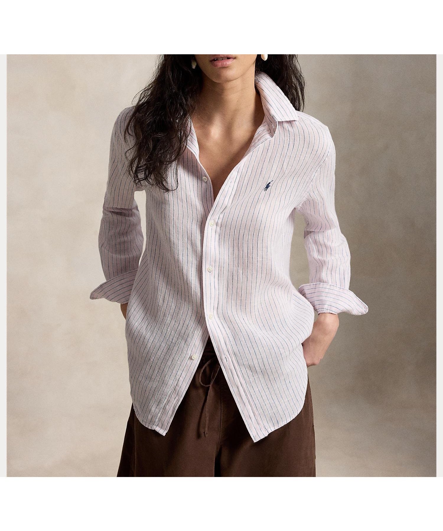 【ラルフローレン/RALPH LAUREN】のクラシック フィット ストライプド リネン シャツ 人気、トレンドファッション・服の通販 founy(ファニー) 　ファッション　Fashion　レディースファッション　Fashion for Women　トップス・カットソー　Cut & Sew Tops　シャツ・ブラウス・オフィスカジュアル　Elegant Blouses & Button-Ups　カフス　Cuff Design　クラシック　Classic, Timeless Style　ストライプ　Stripe, Striped Pattern　ストレート　Straight, Straight Cut　フィット　Fit, Slim Fit　プリーツ　Pleats, Pleated　ボックス　Boxy, Box Shape　ヨーク　Yoke, Yoke Design　リネン　Linen, Linen Fabric　長袖　Long Sleeve, Full Sleeve　 other-1|ID: prp329100004868407 ipo3291000000036274845