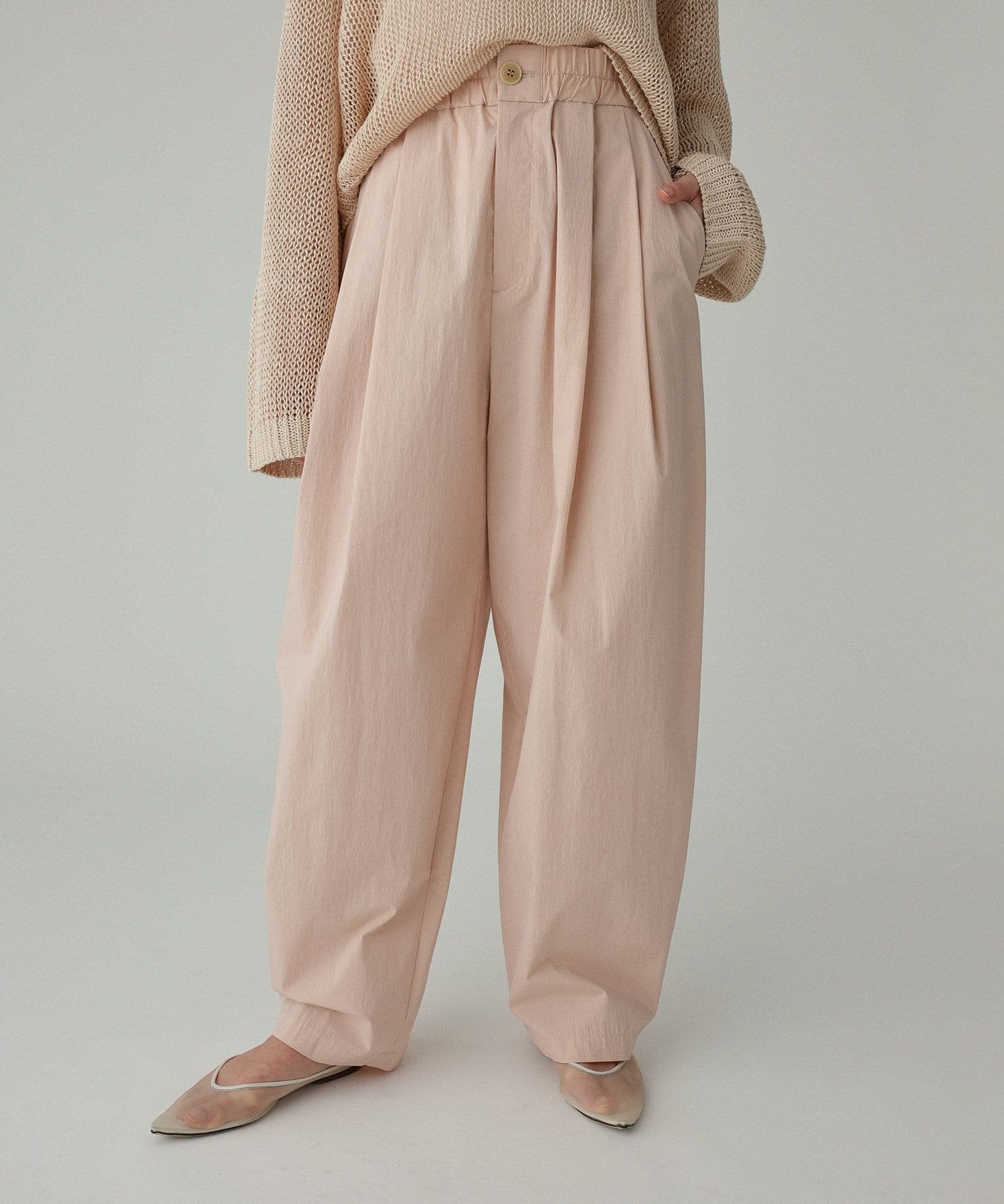 【バビロン/BABYLONE / KIDS】のコットンナイロンタックパンツ インテリア・キッズ・メンズ・レディースファッション・服の通販 founy(ファニー) 　ファッション　Fashion　キッズファッション　Fashion for Kids　ボトムス　Bottoms　コンパクト　Compact, Small Size　軽量　Lightweight, Ultra Light　人気　Popular, Best Seller　バランス　Balance, Style Balance　ボトム　Bottoms, Lower Wear　ワイド　Wide, Wide Fit　ワッシャー　Washer, Crinkled Finish　再入荷　Restock / Back in Stock　【NEW】ピンクベージュ|ID: prp329100004868414 ipo3291000000036275118