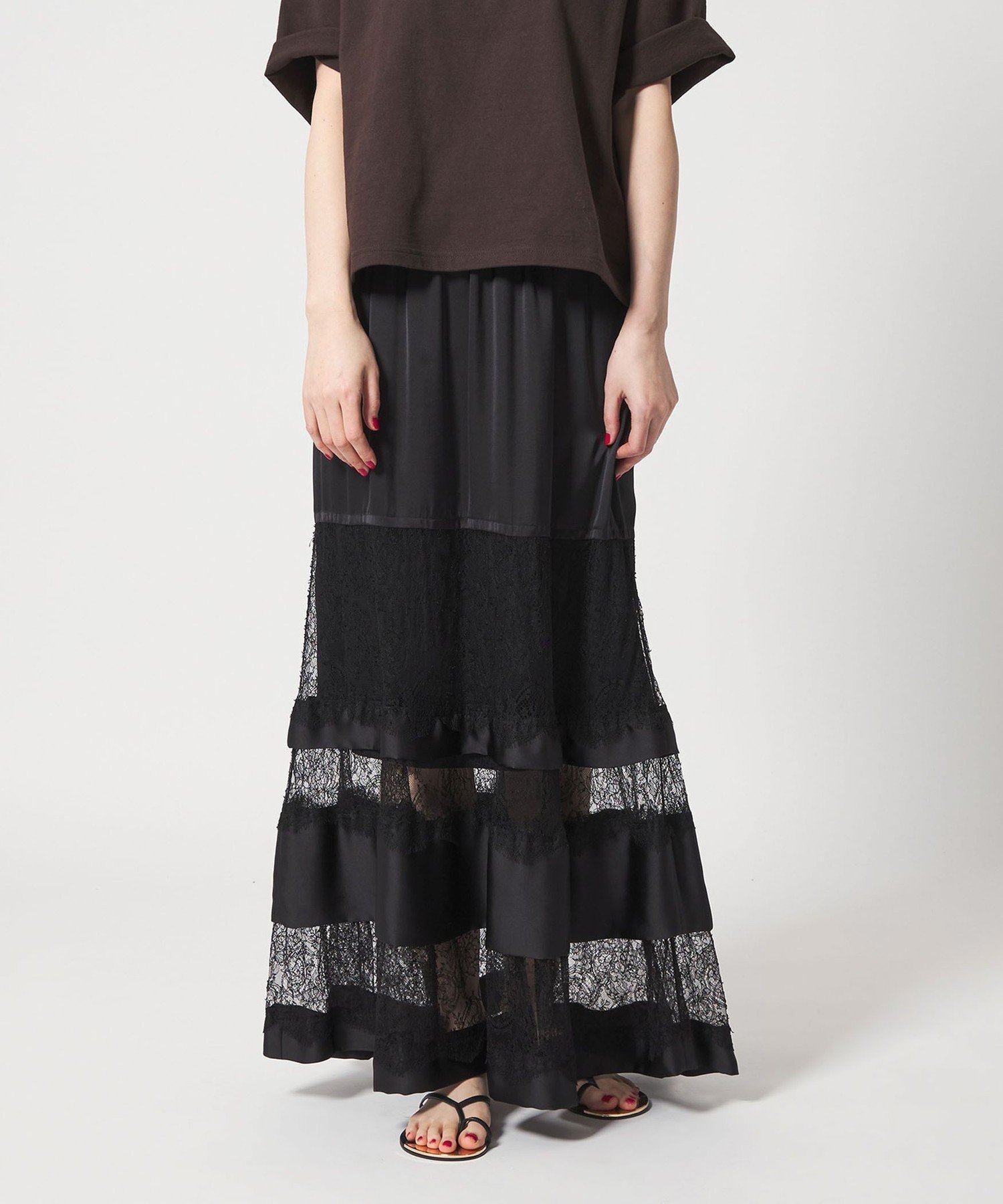 【ユナイテッドアローズ/UNITED ARROWS】のconte サテン レース マキシスカート 人気、トレンドファッション・服の通販 founy(ファニー) 　ファッション　Fashion　レディースファッション　Fashion for Women　スカート　Skirts　アンダー　Underwear Essentials　コンビ　Combo, Combination Style　サテン　Satin, Glossy Fabric　シルク　Silk, 100% Silk　マキシ　Maxi, Full Length　ランジェリー　Lingerie, Intimate Wear　レース　Lace, Lace Fabric　エレガント 上品　Elegant　 other-1|ID: prp329100004868423 ipo3291000000036275250