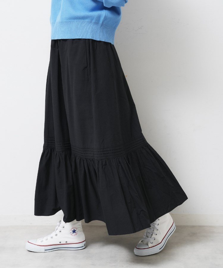 【デッサン/Dessin】の【ウエストゴム/洗える】コットンフレアスカート インテリア・キッズ・メンズ・レディースファッション・服の通販 founy(ファニー) 　ファッション　Fashion　レディースファッション　Fashion for Women　スカート　Skirts　Aライン・フレアスカート　A-Line & Flared Skirts　ジャケット　Jacket, Outerwear　スウェット / スエット　Sweatshirt, Sweatwear　スニーカー　Sneakers, Trainers　スマート　Smart, Elegant　トレンド　Trend, Trending Now　バランス　Balance, Style Balance　ブルゾン　Blouson, Bomber Jacket　ポケット　Pocket, Pocket Detail　春　Spring　洗える　Machine Washable　ブラック|ID: prp329100004868427 ipo3291000000036275365