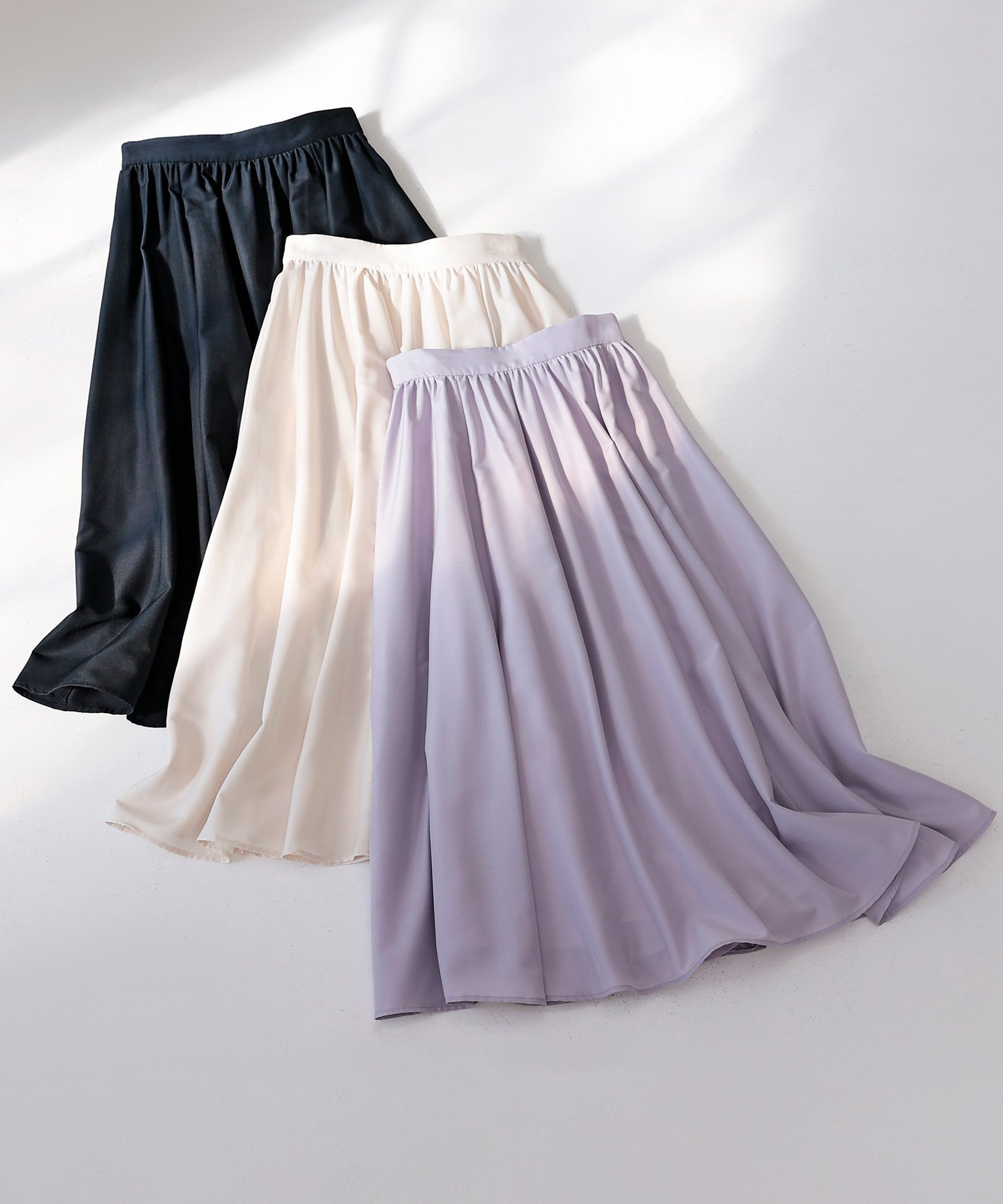 【ナチュラル ビューティー ベーシック/NATURAL BEAUTY BASIC】のふんわり春風フレアスカート 人気、トレンドファッション・服の通販 founy(ファニー) 　ファッション　Fashion　レディースファッション　Fashion for Women　スカート　Skirts　Aライン・フレアスカート　A-Line & Flared Skirts　エアリー　Airy Texture　ギャザー　Gathered, Ruffled　トレンド　Trend, Trending Now　フレア　Flare, Flared　春　Spring　 other-1|ID: prp329100004868433 ipo3291000000036275437