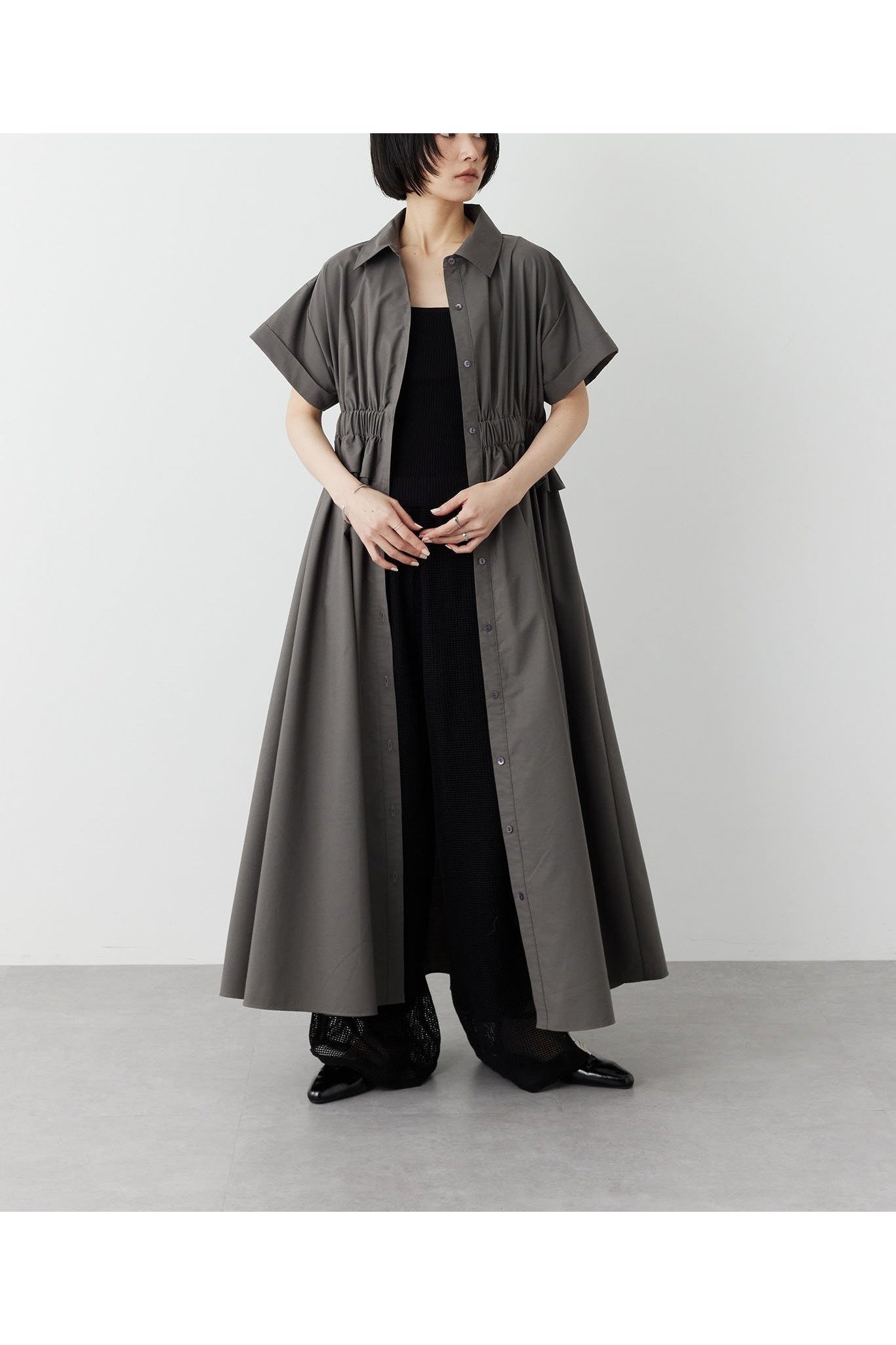 【リミュウ/Limue】のタックギャザーワンピース 人気、トレンドファッション・服の通販 founy(ファニー) 　ファッション　Fashion　レディースファッション　Fashion for Women　ワンピース　Dresses　おすすめ　Recommended / Our Picks　インナーキャミ　Inner Camisole　ギャザー　Gathered, Ruffled　ショルダー　Shoulder, Shoulder Strap　スタイリッシュ　Stylish, Fashionable　ドロップ　Drop Shoulder, Dropped Style　ボトム　Bottoms, Lower Wear　ロング　Long, Long-Length　羽織　Haori, Light Jacket　 other-1|ID: prp329100004868434 ipo3291000000036275501