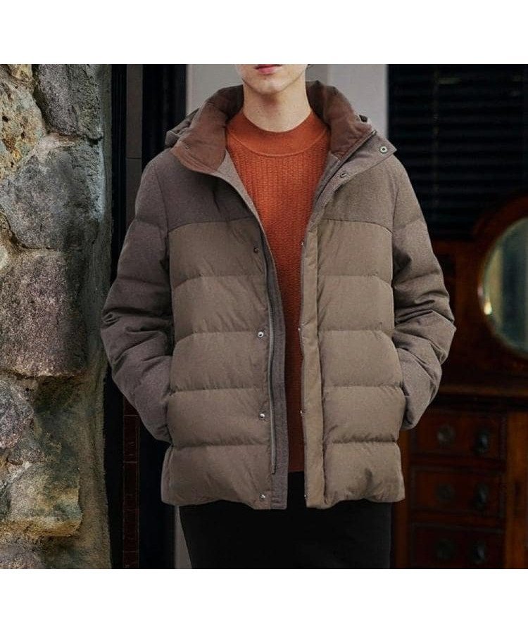 【タケオキクチ/TAKEO KIKUCHI / MEN】のカラーコンビ ダウンブルゾン インテリア・キッズ・メンズ・レディースファッション・服の通販 founy(ファニー) 　ファッション　Fashion　メンズファッション　Fashion for Men　インナー　Innerwear　コンビ　Combo, Combination Style　シンプル　Simple, Minimal　スマート　Smart, Elegant　スラックス　Slacks, Dress Pants　ダウン　Down, Puffer　デニム　Denim, Jeans Material　パターン　Pattern, Design Print　フォーマル　Formal, Dressy　ブルゾン　Blouson, Bomber Jacket　無地　Plain, Solid Color　冬　Winter / This Winter　おすすめ　Recommended / Our Picks　トープ|ID: prp329100004869046 ipo3291000000036283378