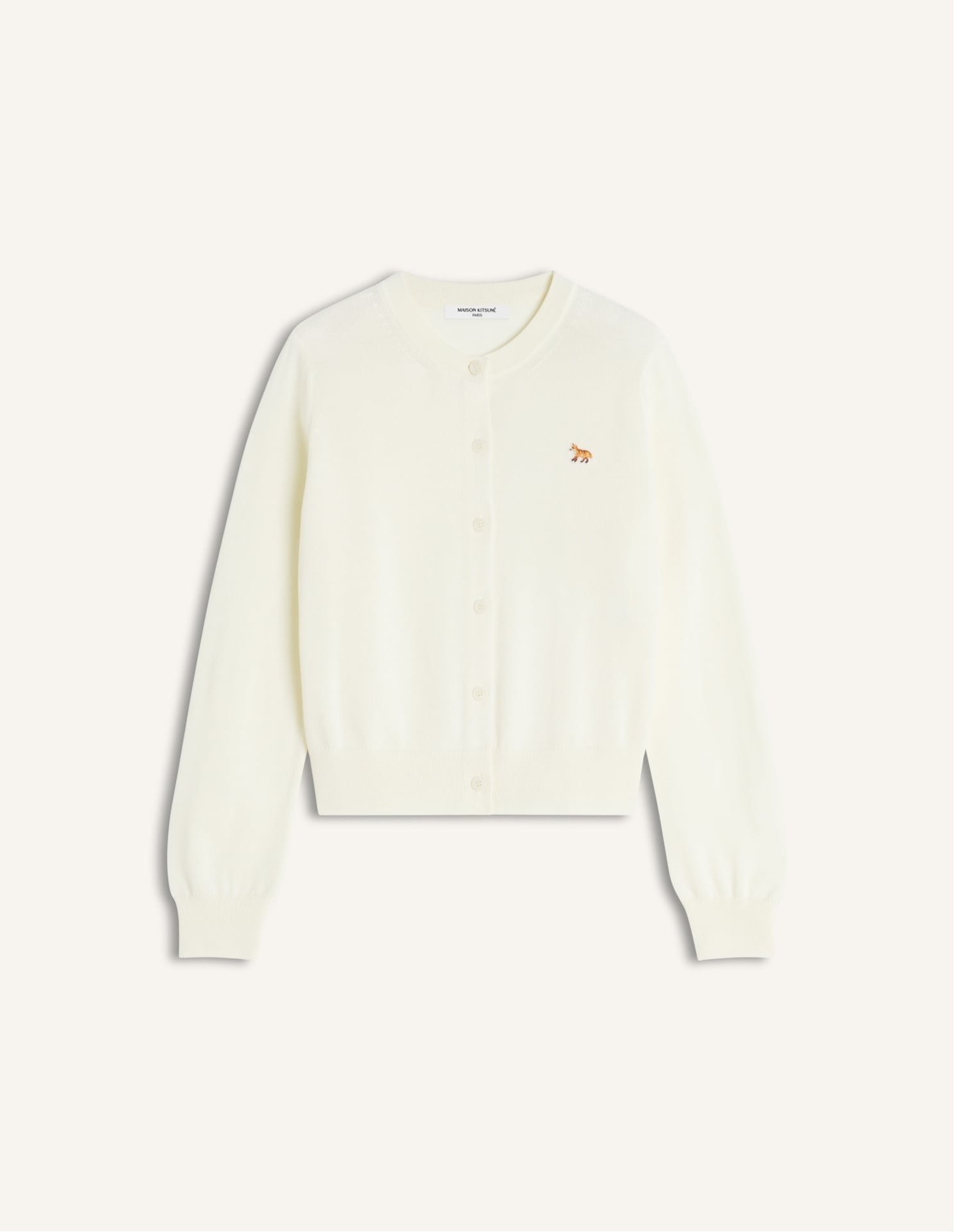 【メゾン キツネ/MAISON KITSUNE】のMaison Kitsune/BABY FOX MERINO REGULAR CARDIGAN インテリア・キッズ・メンズ・レディースファッション・服の通販 founy(ファニー) 　ファッション　Fashion　レディースファッション　Fashion for Women　トップス・カットソー　Cut & Sew Tops　カーディガン・羽織り　Layered Style Cardigans　冬　Winter / This Winter　カーディガン　Cardigan, Knitwear　パッチ　Patch, Appliqué　フィット　Fit, Slim Fit　フレンチ　French, French Style　レギュラー　Regular, Standard Fit　エレガント 上品　Elegant　A/W・秋冬　Autumn/Winter　長袖　Long Sleeve, Full Sleeve　ECRU|ID: prp329100004869053 ipo3291000000036283442