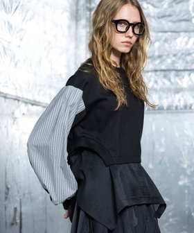 【アウラアイラ/AULA AILA】のSTRIPE SLEEVE PULLOVER 人気、トレンドファッション・服の通販 founy(ファニー) ファッション Fashion レディースファッション Fashion for Women トップス・カットソー Cut & Sew Tops カジュアルプルオーバー・ニットトップス Pullovers & Knit Tops / Casual Pullovers 2026年 2026 シアー Sheer, See-Through ストライプ Stripe, Striped Pattern ペプラム Peplum, Flared Hem ロング Long, Long-Length 夏 Summer S/S・春夏 SS, Spring/Summer, Warm Season |ID:prp329100004869064