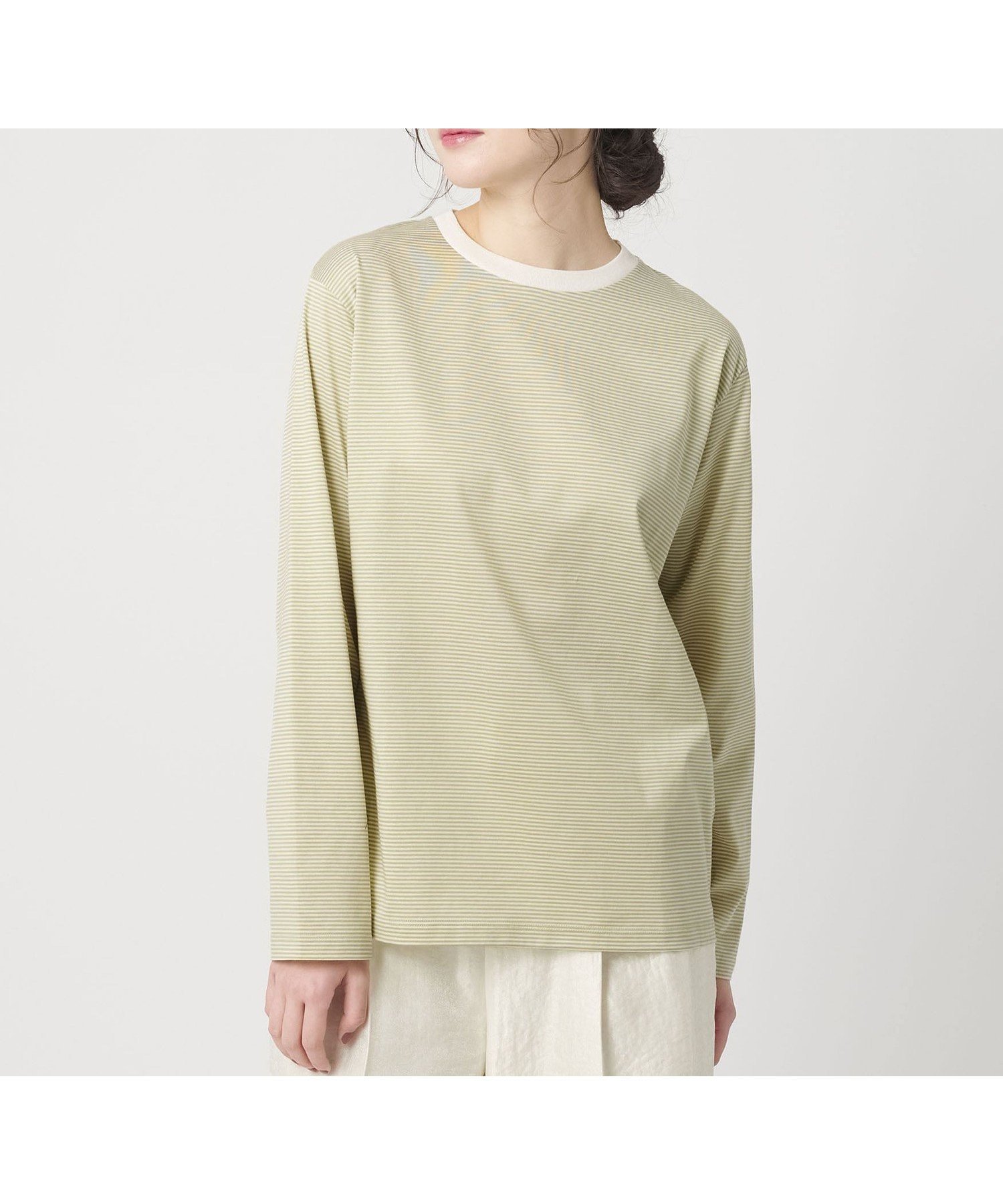 【ビューティ&ユース ユナイテッドアローズ/BEAUTY&YOUTH / UNITED ARROWS】のコットン天竺 ロングスリーブ カットソー インテリア・キッズ・メンズ・レディースファッション・服の通販 founy(ファニー) 　ファッション　Fashion　レディースファッション　Fashion for Women　トップス・カットソー　Cut & Sew Tops　カットソー・ベーシックTシャツ　Cut-and-Sewn Tops / Stretch Tees & Basics　インナー　Innerwear　カットソー　Cut and Sewn Top　シンプル　Simple, Minimal　ジャケット　Jacket, Outerwear　スリーブ　Sleeve, Long Sleeve / Short Sleeve　定番　Standard, Basic Item　ベーシック　Basic, Essential　ボーダー　Border, Stripe　リラックス　Relax, Relaxed Fit　ロング　Long, Long-Length　おすすめ　Recommended / Our Picks　LIME|ID: prp329100004869069 ipo3291000000036283839