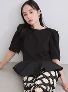 【フレイ アイディー/FRAY I.D】のドッキングペプラムカットソー 人気、トレンドファッション・服の通販 founy(ファニー) ファッション Fashion レディースファッション Fashion for Women トップス・カットソー Cut & Sew Tops カットソー・ベーシックTシャツ Cut-and-Sewn Tops / Stretch Tees & Basics カットソー Cut and Sewn Top スマート Smart, Elegant フォルム Silhouette, Form フレア Flare, Flared ペプラム Peplum, Flared Hem エレガント 上品 Elegant thumbnail BLK[009]|ID: prp329100004869074 ipo3291000000036284069