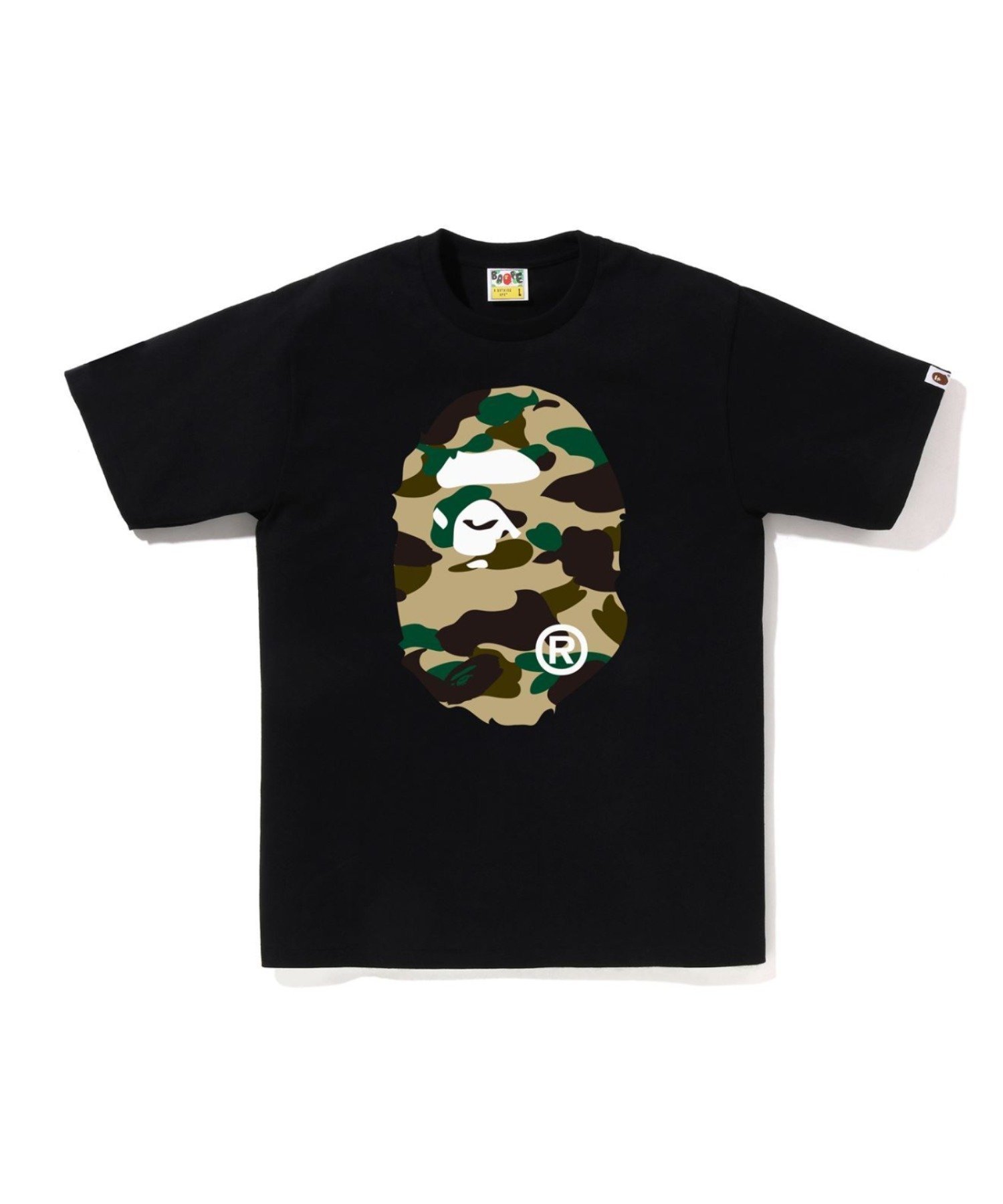 【ア ベイシング エイプ/A BATHING APE】の1ST CAMO BIG APE HEAD TEE インテリア・キッズ・メンズ・レディースファッション・服の通販 founy(ファニー) 　ファッション　Fashion　レディースファッション　Fashion for Women　インナー　Innerwear　グラフィック　Graphic, Graphic Design　ショート　Short, Short Length　スリーブ　Sleeve, Long Sleeve / Short Sleeve　フロント　Front, Front Design　プリント　Print, Printed Pattern　ラバー　Rubber, Rubber Sole　BK×YE|ID: prp329100004869077 ipo3291000000036284213