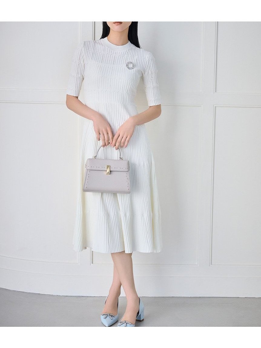 【セルフォード/CELFORD】の【洗える】ディフォメーションワンピース 人気、トレンドファッション・服の通販 founy(ファニー) 　ファッション　Fashion　レディースファッション　Fashion for Women　ワンピース　Dresses　おすすめ　Recommended / Our Picks　アイレット　Eyelet Lace　ストレート　Straight, Straight Cut　スマート　Smart, Elegant　セットアップ　Set-Up, Coordinated Outfit　フィット　Fit, Slim Fit　フレア　Flare, Flared　ワイドリブ　Wide Rib, Wide Ribbed Knit　人気　Popular, Best Seller　定番　Standard, Basic Item　洗える　Machine Washable　透かし　Cut-Out, Lacework　 other-1|ID: prp329100004869094 ipo3291000000036284407