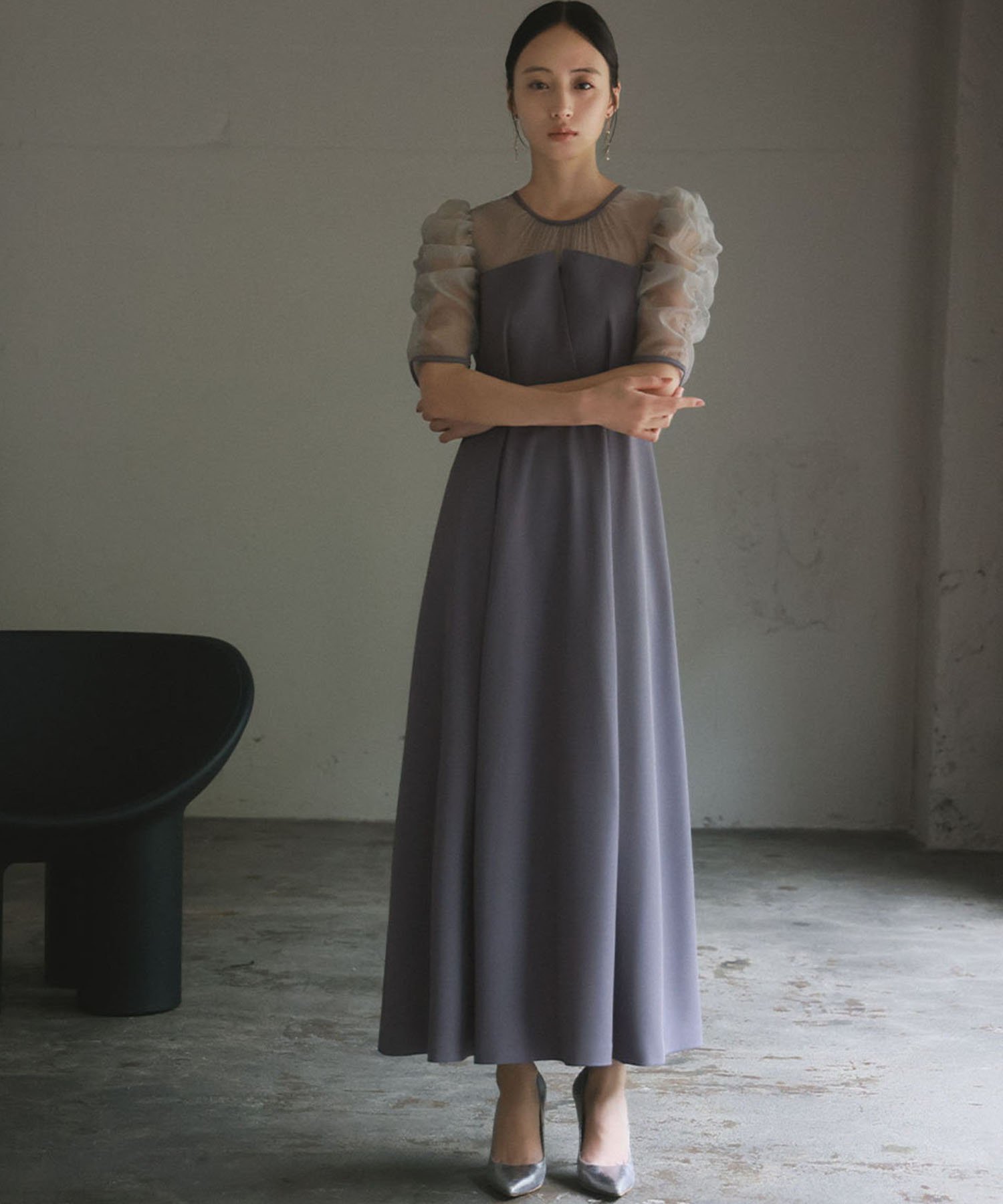 【その他のブランド/Other】のオーガンジー切り替えフレアロング丈 結婚式 ワンピース パーティードレス インテリア・キッズ・メンズ・レディースファッション・服の通販 founy(ファニー) 　ファッション　Fashion　レディースファッション　Fashion for Women　ワンピース　Dresses　フォーマル・パーティードレス・結婚式用ドレス　Elegant & Casual Dresses　オーガンジー　Organza Fabric　ギャザー　Gathered, Ruffled　シアー　Sheer, See-Through　スリーブ　Sleeve, Long Sleeve / Short Sleeve　ドレス　Dress, One-Piece　フレア　Flare, Flared　ボックス　Boxy, Box Shape　ヨーク　Yoke, Yoke Design　リボン　Ribbon, Bow　ロング　Long, Long-Length　再入荷　Restock / Back in Stock　おすすめ　Recommended / Our Picks　結婚式　Wedding　披露宴　Wedding Reception　二次会　After Party　BGRY|ID: prp329100004869098 ipo3291000000036284430