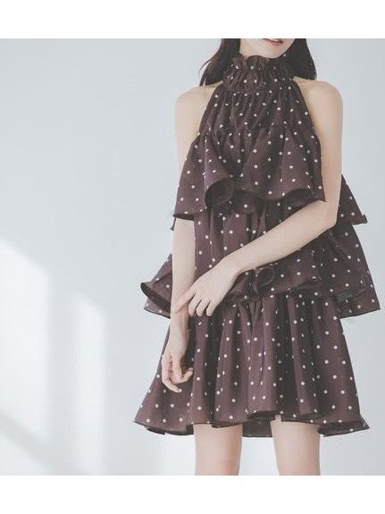 【スナイデル/SNIDEL】のボリュームエアリーミニワンピース インテリア・キッズ・メンズ・レディースファッション・服の通販 founy(ファニー) 　ファッション　Fashion　レディースファッション　Fashion for Women　ワンピース　Dresses　ウェーブ　Wavy Pattern　春　Spring　スマート　Smart, Elegant　トレンド　Trend, Trending Now　ドット　Polka Dot, Dot Pattern　ハイネック　High Neck, Mock Neck　ランダム　Random, Irregular　S/S・春夏　SS, Spring/Summer, Warm Season　おすすめ　Recommended / Our Picks　夏　Summer　BRW[058]|ID: prp329100004869116 ipo3291000000036284682