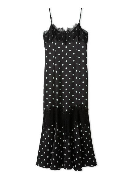 【フレイ アイディー/FRAY I.D】のレーストリムマーメイドワンピース インテリア・キッズ・メンズ・レディースファッション・服の通販 founy(ファニー) 　ファッション　Fashion　レディースファッション　Fashion for Women　ワンピース　Dresses　コンパクト　Compact, Small Size　サテン　Satin, Glossy Fabric　シアー　Sheer, See-Through　ジャケット　Jacket, Outerwear　スマート　Smart, Elegant　チュール　Tulip, Tulip Motif　デニム　Denim, Jeans Material　ドット　Polka Dot, Dot Pattern　プリント　Print, Printed Pattern　マーメイド　Mermaid, Fishtail Silhouette　レース　Lace, Lace Fabric　BLK[009]|ID: prp329100004869119 ipo3291000000036284713