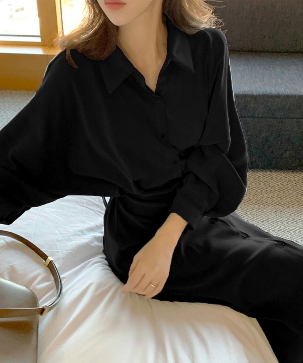 【ミニミニストア/miniministore】のきれいめシャツワンピース ウエストマーク インテリア・キッズ・メンズ・レディースファッション・服の通販 founy(ファニー) 　ファッション　Fashion　レディースファッション　Fashion for Women　ワンピース　Dresses　シャツワンピース / 1枚で着映えコーデ　Shirt Dresses　おすすめ　Recommended / Our Picks　カーディガン　Cardigan, Knitwear　スリーブ　Sleeve, Long Sleeve / Short Sleeve　フロント　Front, Front Design　ベスト　Vest, Waistcoat　モコモコ　Fuzzy, Fluffy　ロング　Long, Long-Length　エレガント 上品　Elegant　女優　Actress Style, Celebrity Inspired　春　Spring　秋　Autumn　長袖　Long Sleeve, Full Sleeve　ブラック|ID: prp329100004869133 ipo3291000000036284870