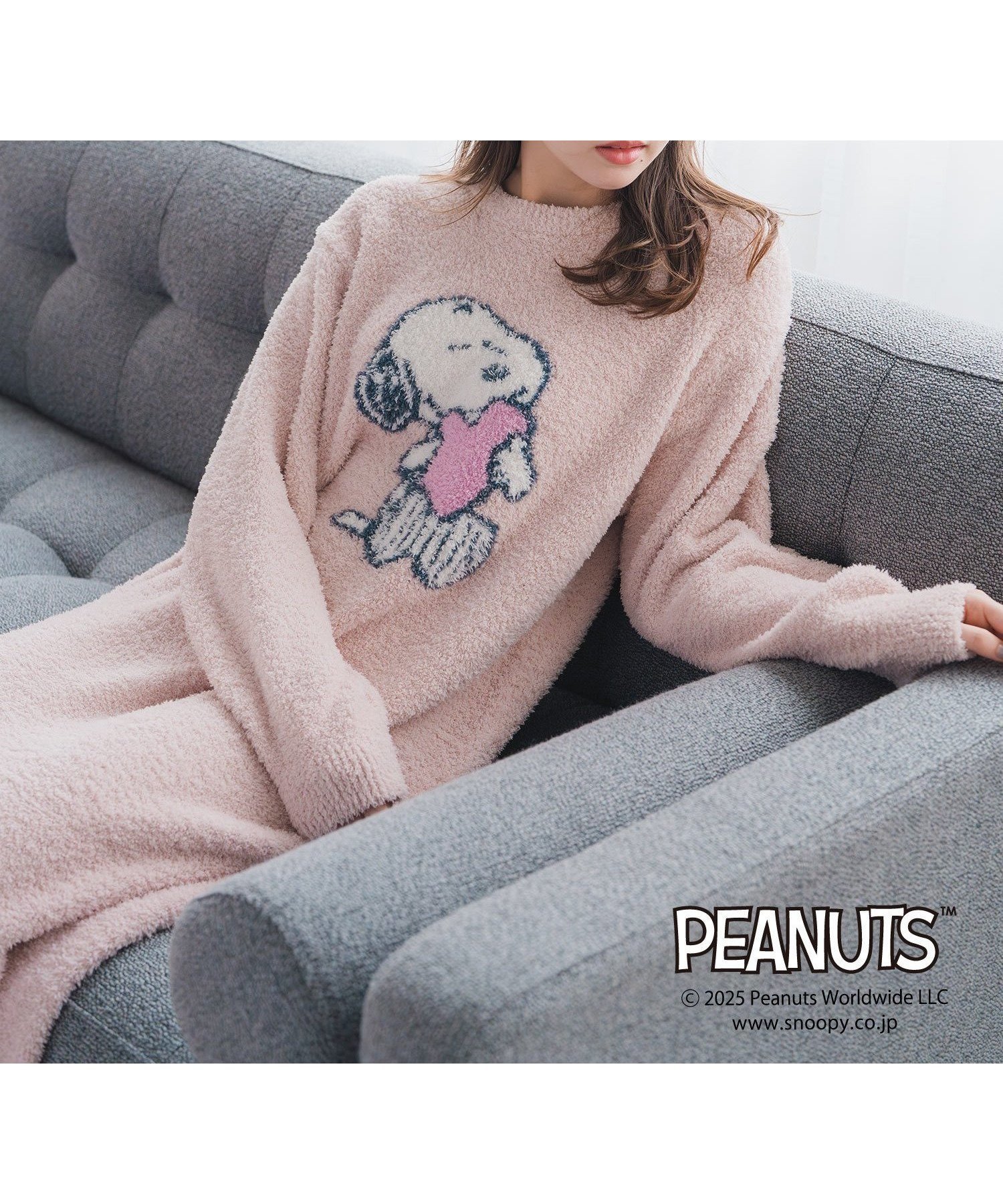 【ミッシュマッシュ/MISCH MASCH】のMM548901 PEANUTSデザインルームウェアワンピース インテリア・キッズ・メンズ・レディースファッション・服の通販 founy(ファニー) 　ファッション　Fashion　レディースファッション　Fashion for Women　ワンピース　Dresses　お家時間・ステイホーム　Stay Home / At Home　グラフィック　Graphic, Graphic Design　フロント　Front, Front Design　リラックス　Relax, Relaxed Fit　ピンク|ID: prp329100004869135 ipo3291000000036284896