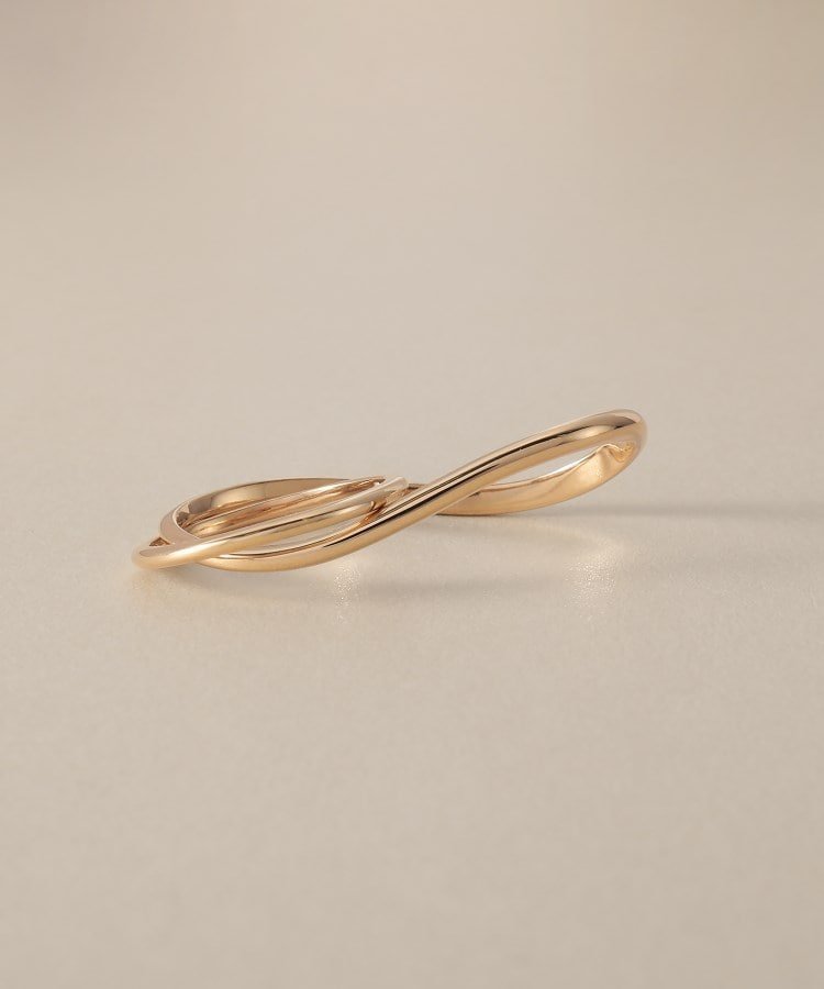 【ココシュニック/COCOSHNIK】のK10ウェーブラインダブルフィンガー リング インテリア・キッズ・メンズ・レディースファッション・服の通販 founy(ファニー) 　ファッション　Fashion　レディースファッション　Fashion for Women　おすすめ　Recommended / Our Picks　ジュエリー　Jewelry, Accessories　スマート　Smart, Elegant　センター　Center, Center Line　チェーン　Chain, Chain Strap　ネックレス　Necklace, Pendant Necklace　イエローゴールド|ID: prp329100004869144 ipo3291000000036285004