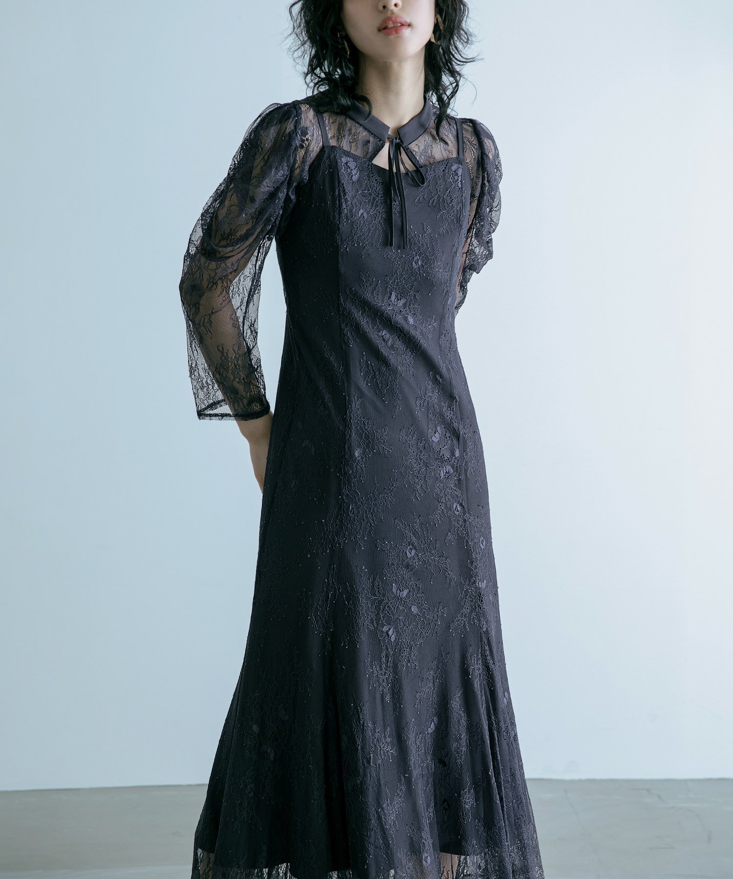 【ビーフラット/bflat】のボレロキャミワンピースレイヤード総レースパーティードレス インテリア・キッズ・メンズ・レディースファッション・服の通販 founy(ファニー) 　ファッション　Fashion　レディースファッション　Fashion for Women　アウター　Coat / Outerwear Collection　ボレロ・ショート丈ジャケット / ドレス羽織りに　Boleros & Short Jackets　ワンピース　Dresses　フォーマル・パーティードレス・結婚式用ドレス　Elegant & Casual Dresses　キャミソールワンピース　Camisole Dresses　キャミソール　Camisole, Spaghetti Strap Top　ショルダー　Shoulder, Shoulder Strap　ショート　Short, Short Length　ドレス　Dress, One-Piece　フォーマル　Formal, Dressy　ボレロ　Bolero, Short Cardigan　マーメイド　Mermaid, Fishtail Silhouette　おすすめ　Recommended / Our Picks　結婚式　Wedding　披露宴　Wedding Reception　二次会　After Party　ネイビー|ID: prp329100004869147 ipo3291000000036285037