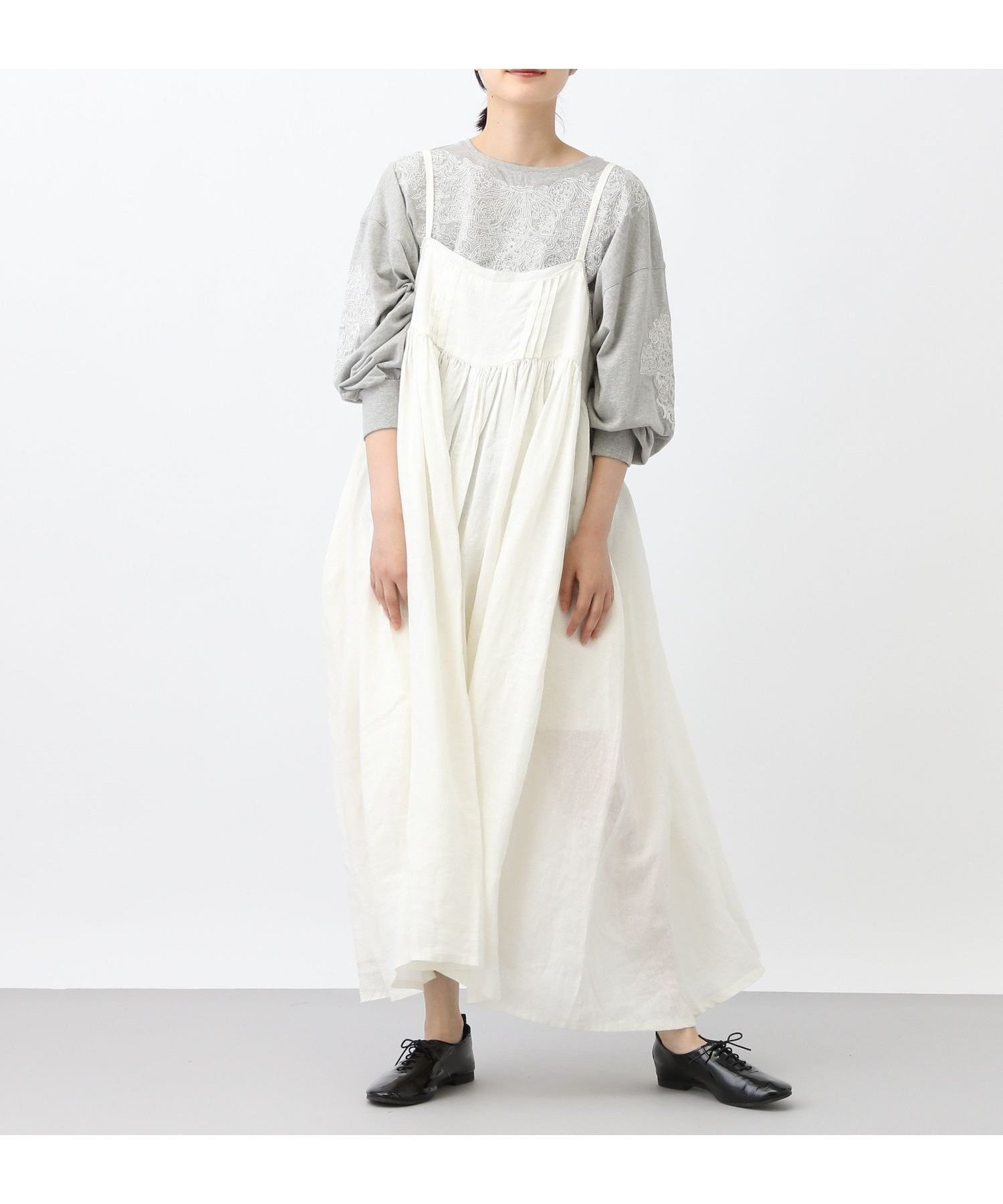 【スタディオ クリップ/studio CLIP】の《natural by clip》リネンギャザーピンタックキャミワンピース インテリア・キッズ・メンズ・レディースファッション・服の通販 founy(ファニー) 　ファッション　Fashion　レディースファッション　Fashion for Women　ワンピース　Dresses　キャミソールワンピース　Camisole Dresses　おすすめ　Recommended / Our Picks　インナー　Innerwear　カットソー　Cut and Sewn Top　カーディガン　Cardigan, Knitwear　キャミワンピース　Cami Dress, Slip Dress　ギャザー　Gathered, Ruffled　フェミニン　Feminine, Girly　ボレロ　Bolero, Short Cardigan　リネン　Linen, Linen Fabric　オフホワイト07|ID: prp329100004869159 ipo3291000000036285290