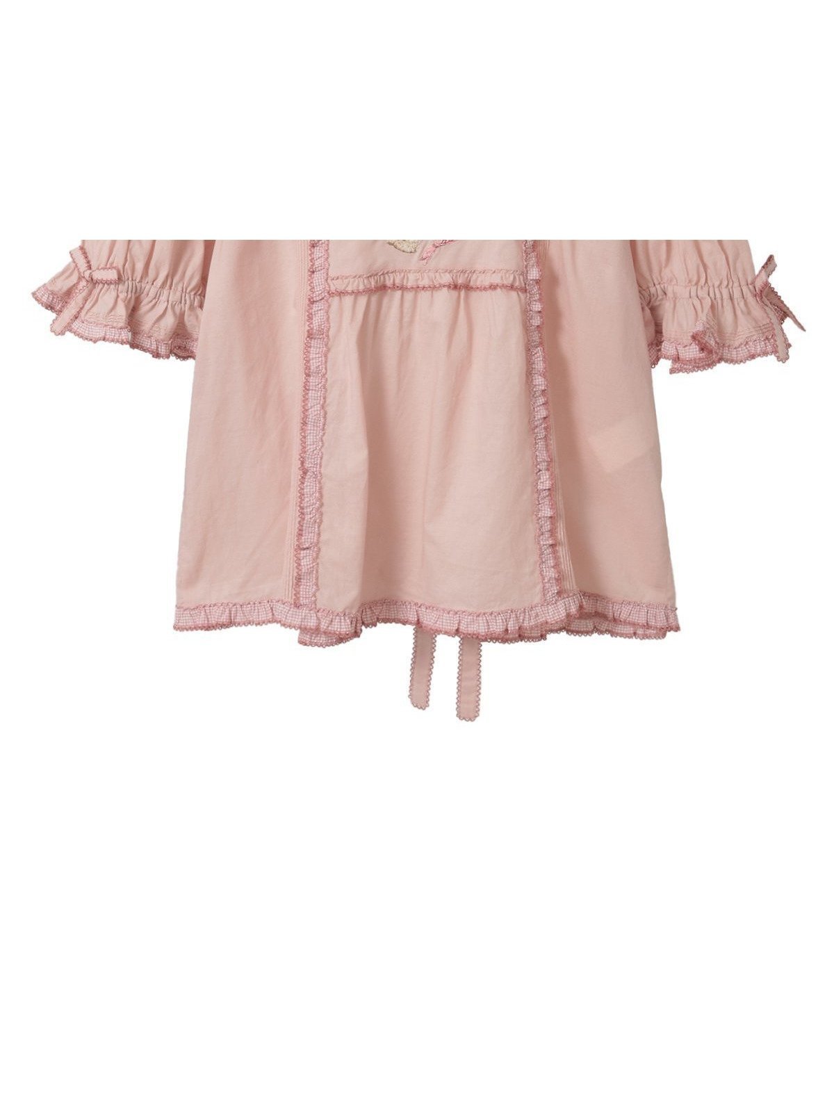 【ピンクハウス/PINK HOUSE】のテディローズ刺繍使いブラウス インテリア・キッズ・メンズ・レディースファッション・服の通販 founy(ファニー) 　ファッション　Fashion　レディースファッション　Fashion for Women　トップス・カットソー　Cut & Sew Tops　シャツ・ブラウス・オフィスカジュアル　Elegant Blouses & Button-Ups　ギンガム　Gingham, Gingham Fabric　サテン　Satin, Glossy Fabric　チェック　Check, Plaid, Tartan　フリル　Frill, Ruffle　フロント　Front, Front Design　モチーフ　Motif, Design Theme　リボン　Ribbon, Bow　レース　Lace, Lace Fabric　ローズ　Rose, Rose Motif　春　Spring　ピンク|ID: prp329100004869486 ipo3291000000036291001