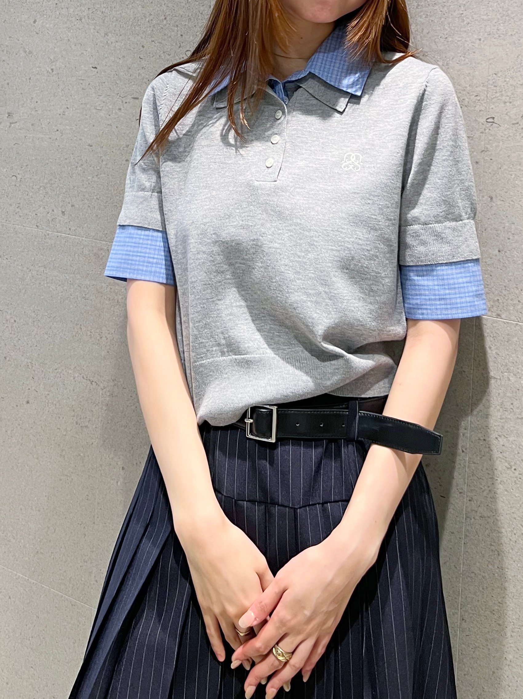 【スナイデル/SNIDEL】のシャツドッキングニットポロ 人気、トレンドファッション・服の通販 founy(ファニー) 　ファッション　Fashion　レディースファッション　Fashion for Women　トップス・カットソー　Cut & Sew Tops　ニット　Knit Tops & Sweaters　シャツ・ブラウス・オフィスカジュアル　Elegant Blouses & Button-Ups　ウェーブ　Wavy Pattern　今季　This Season, Current Season　ストライプ　Stripe, Striped Pattern　ストレート　Straight, Straight Cut　スマート　Smart, Elegant　チェック　Check, Plaid, Tartan　トレンド　Trend, Trending Now　ドッキング　Docking, Mixed Material　ポロシャツ　Polo Shirt, Collared Tee　無地　Plain, Solid Color　おすすめ　Recommended / Our Picks　 other-1|ID: prp329100004869501 ipo3291000000036291310