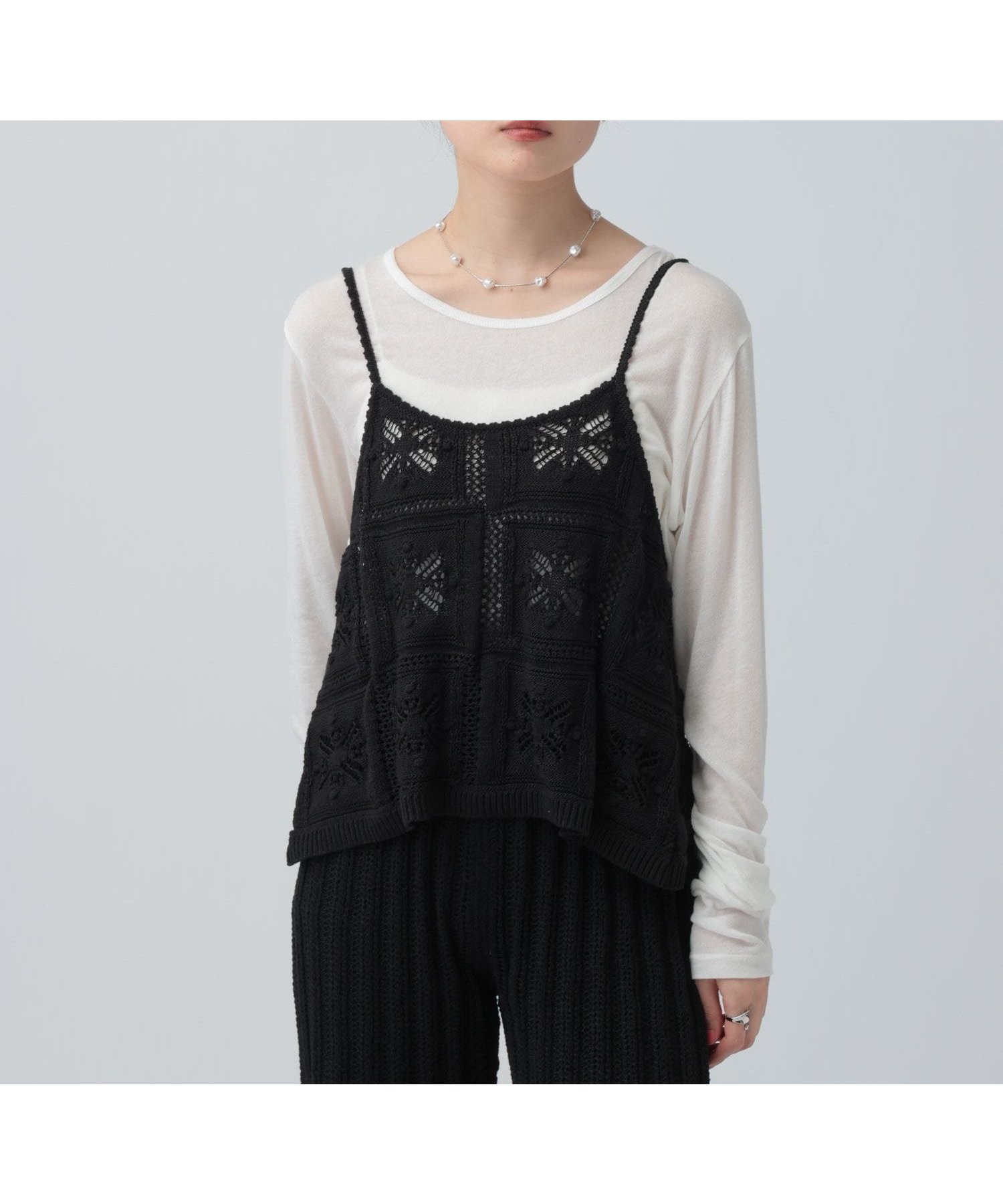 【レプシィム ローリーズファーム/LEPSIM LOWRYS FARM】のクロシェキャミ 人気、トレンドファッション・服の通販 founy(ファニー) 　ファッション　Fashion　レディースファッション　Fashion for Women　トップス・カットソー　Cut & Sew Tops　キャミソール&ノースリーブ　Camisoles & Sleeveless Tops　おすすめ　Recommended / Our Picks　キャミソール　Camisole, Spaghetti Strap Top　セットアップ　Set-Up, Coordinated Outfit　トレンド　Trend, Trending Now　リボン　Ribbon, Bow　 other-1|ID: prp329100004869503 ipo3291000000036291401