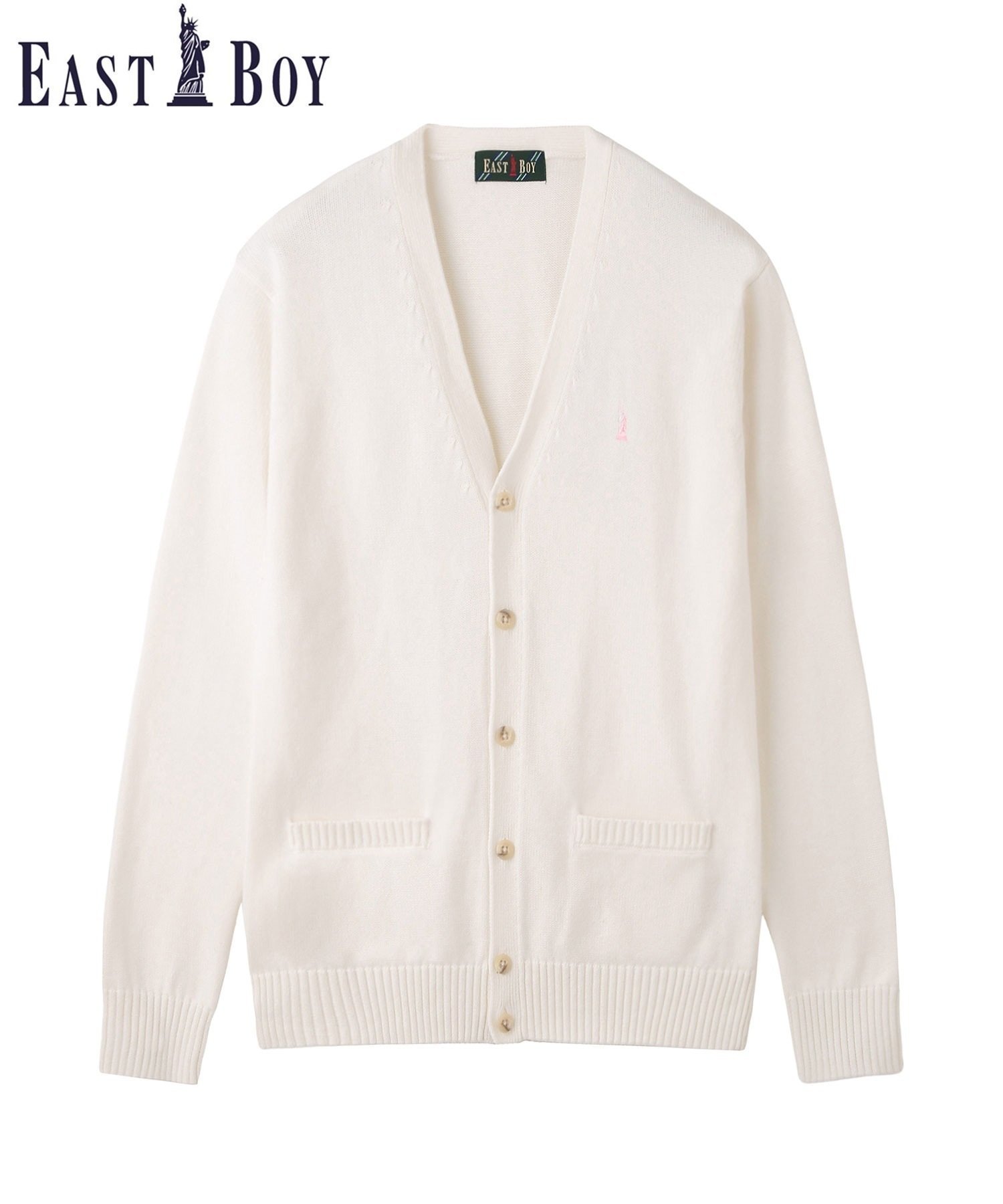 【イーストボーイ/EASTBOY】のカーディガン 綿 7G さくら女神 女子 制服 学生服 高校 入学 卒業式 インテリア・キッズ・メンズ・レディースファッション・服の通販 founy(ファニー) 　ファッション　Fashion　レディースファッション　Fashion for Women　トップス・カットソー　Cut & Sew Tops　カーディガン・羽織り　Layered Style Cardigans　インナー　Innerwear　カーディガン　Cardigan, Knitwear　長袖　Long Sleeve, Full Sleeve　ハーフ　Half, Half-Length　バランス　Balance, Style Balance　ポケット　Pocket, Pocket Detail　リボン　Ribbon, Bow　おすすめ　Recommended / Our Picks　入学式　Entrance Ceremony　卒業式　Graduation Ceremony　オフホワイト|ID: prp329100004869504 ipo3291000000036291431