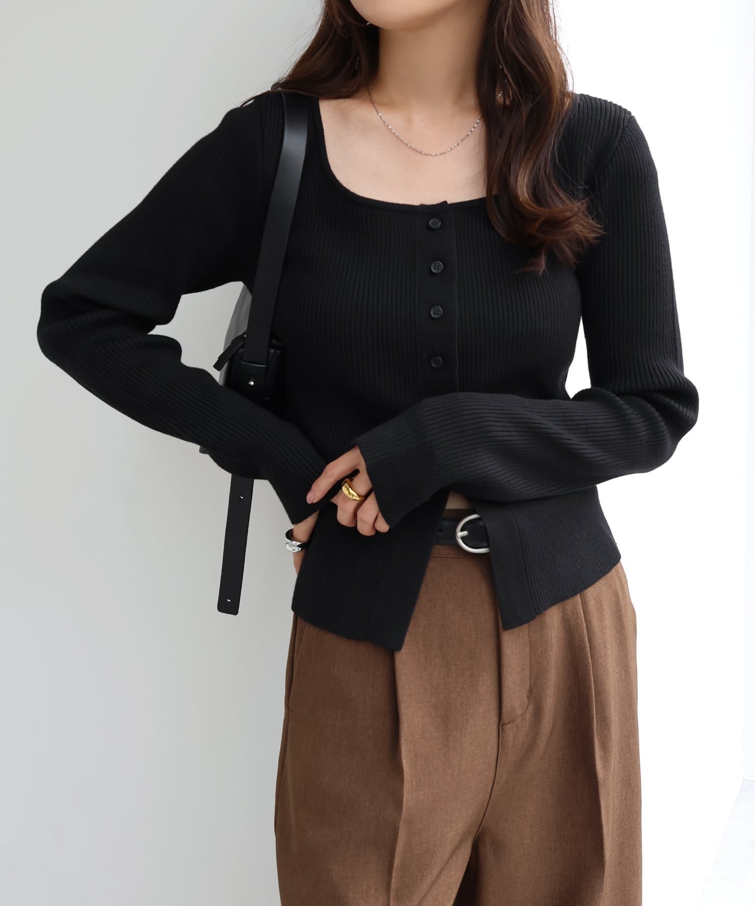 【アンドミー/andme】のボートネック リブ ニット カーディガン トップス 人気、トレンドファッション・服の通販 founy(ファニー) 　ファッション　Fashion　レディースファッション　Fashion for Women　トップス・カットソー　Cut & Sew Tops　ニット　Knit Tops & Sweaters　カーディガン・羽織り　Layered Style Cardigans　インナー　Innerwear　カーディガン　Cardigan, Knitwear　シンプル　Simple, Minimal　ジャケット　Jacket, Outerwear　デコルテ　Décolleté, Neckline　フィット　Fit, Slim Fit　フロント　Front, Front Design　ラウンド　Round, Round Neck　リブニット　Rib Knit, Ribbed Knit　エレガント 上品　Elegant　 other-1|ID: prp329100004869506 ipo3291000000036291467