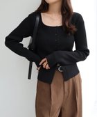 【アンドミー/andme】のボートネック リブ ニット カーディガン トップス 人気、トレンドファッション・服の通販 founy(ファニー) ファッション Fashion レディースファッション Fashion for Women トップス・カットソー Cut & Sew Tops ニット Knit Tops & Sweaters カーディガン・羽織り Layered Style Cardigans インナー Innerwear カーディガン Cardigan, Knitwear シンプル Simple, Minimal ジャケット Jacket, Outerwear デコルテ Décolleté, Neckline フィット Fit, Slim Fit フロント Front, Front Design ラウンド Round, Round Neck リブニット Rib Knit, Ribbed Knit エレガント 上品 Elegant thumbnail ブラック|ID: prp329100004869506 ipo3291000000036291468