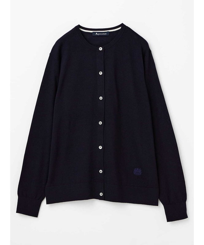 【アクアスキュータム/Aquascutum】の【アンサンブル対応】ウールニットカーディガン インテリア・キッズ・メンズ・レディースファッション・服の通販 founy(ファニー) 　ファッション　Fashion　レディースファッション　Fashion for Women　トップス・カットソー　Cut & Sew Tops　ニット　Knit Tops & Sweaters　カーディガン・羽織り　Layered Style Cardigans　アンサンブルニット　Knit Ensembles & Twin Sets　おすすめ　Recommended / Our Picks　アンサンブル　Ensemble Set　コンパクト　Compact, Small Size　ベーシック　Basic, Essential　羽織　Haori, Light Jacket　ネイビー|ID: prp329100004869510 ipo3291000000036291638