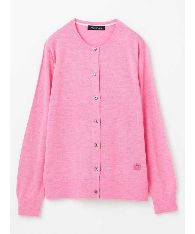 【アクアスキュータム/Aquascutum】の【アンサンブル対応】ウールニットカーディガン インテリア・キッズ・メンズ・レディースファッション・服の通販 founy(ファニー) 　ファッション　Fashion　レディースファッション　Fashion for Women　トップス・カットソー　Cut & Sew Tops　ニット　Knit Tops & Sweaters　カーディガン・羽織り　Layered Style Cardigans　アンサンブルニット　Knit Ensembles & Twin Sets　おすすめ　Recommended / Our Picks　アンサンブル　Ensemble Set　コンパクト　Compact, Small Size　ベーシック　Basic, Essential　羽織　Haori, Light Jacket　ピンク|ID: prp329100004869510 ipo3291000000036291640
