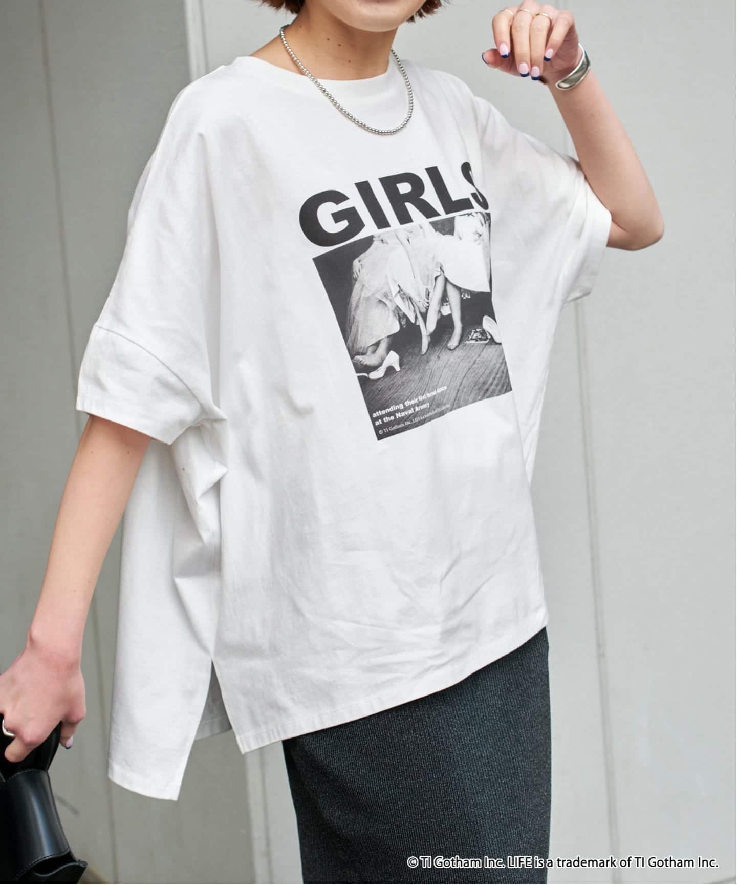 【スピック&スパン/Spick & Span】の《WEB限定 / 追加2 》GOOD ROCK SPEED フォトドルマンTシャツ Re インテリア・キッズ・メンズ・レディースファッション・服の通販 founy(ファニー) 　ファッション　Fashion　レディースファッション　Fashion for Women　トップス・カットソー　Cut & Sew Tops　シャツ・ブラウス・オフィスカジュアル　Elegant Blouses & Button-Ups　ロングTシャツ・Tシャツ　Longline T-Shirts & Tees　ヴィンテージ　Vintage Style　グラフィック　Graphic, Graphic Design　コレクション　Collection, Seasonal Line　雑誌　Magazine, Fashion Magazine　バランス　Balance, Style Balance　プリント　Print, Printed Pattern　モノトーン　Monotone, Black and White　ホワイト|ID: prp329100004869517 ipo3291000000036291880