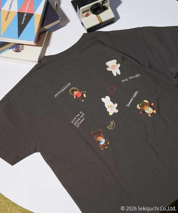 【フリークスストア/FREAK'S STORE】のモンチッチ 刺繍×プリント 散らばし Tシャツ【限定展開】 インテリア・キッズ・メンズ・レディースファッション・服の通販 founy(ファニー) 　ファッション　Fashion　レディースファッション　Fashion for Women　トップス・カットソー　Cut & Sew Tops　シャツ・ブラウス・オフィスカジュアル　Elegant Blouses & Button-Ups　ロングTシャツ・Tシャツ　Longline T-Shirts & Tees　2026年　2026　イラスト　Illustration　スペシャル　Special, Limited Edition　プリント　Print, Printed Pattern　エレガント 上品　Elegant　夏　Summer　S/S・春夏　SS, Spring/Summer, Warm Season　ブラック|ID: prp329100004869524 ipo3291000000036292103