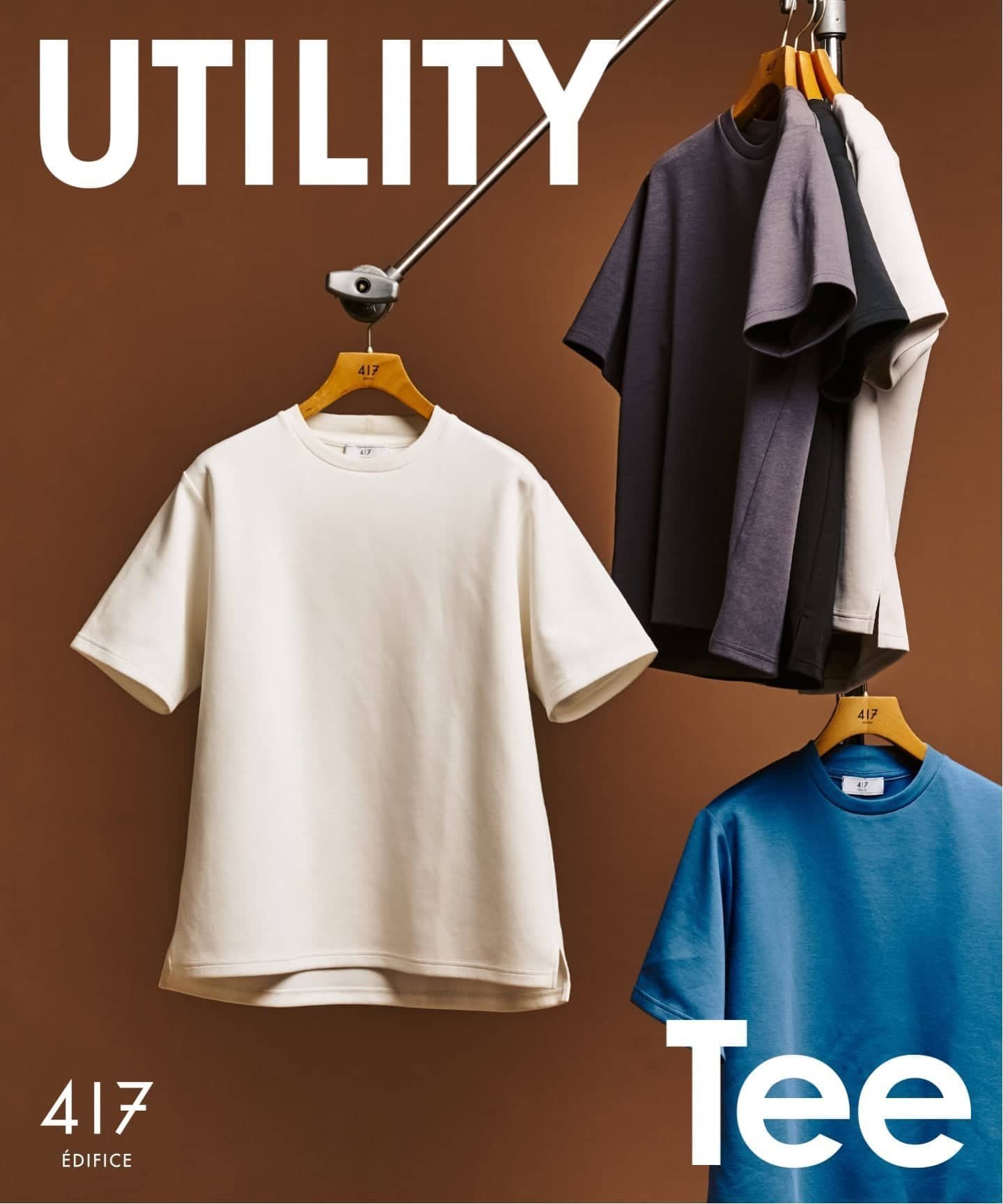 【フォーワンセブン エディフィス/417 EDIFICE】のutility everyday Tシャツ 接触冷感 速乾 アンチピリング インテリア・キッズ・メンズ・レディースファッション・服の通販 founy(ファニー) 　ファッション　Fashion　レディースファッション　Fashion for Women　トップス・カットソー　Cut & Sew Tops　シャツ・ブラウス・オフィスカジュアル　Elegant Blouses & Button-Ups　ロングTシャツ・Tシャツ　Longline T-Shirts & Tees　おすすめ　Recommended / Our Picks　ジャケット　Jacket, Outerwear　スリット　Slit, Slit Detail　セットアップ　Set-Up, Coordinated Outfit　バランス　Balance, Style Balance　今季　This Season, Current Season　ホワイト|ID: prp329100004869529 ipo3291000000036292261