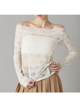【リリーブラウン/Lily Brown】のオフショルダーレーストップス 人気、トレンドファッション・服の通販 founy(ファニー) ファッション Fashion レディースファッション Fashion for Women トップス・カットソー Cut & Sew Tops ストレッチ Stretch, Stretchy Fabric スマート Smart, Elegant フィット Fit, Slim Fit フェミニン Feminine, Girly レース Lace, Lace Fabric |ID:prp329100004869542