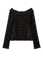 【リリーブラウン/Lily Brown】のオフショルダーレーストップス 人気、トレンドファッション・服の通販 founy(ファニー) ファッション Fashion レディースファッション Fashion for Women トップス・カットソー Cut & Sew Tops ストレッチ Stretch, Stretchy Fabric スマート Smart, Elegant フィット Fit, Slim Fit フェミニン Feminine, Girly レース Lace, Lace Fabric thumbnail BLK[009]|ID: prp329100004869542 ipo3291000000036292679