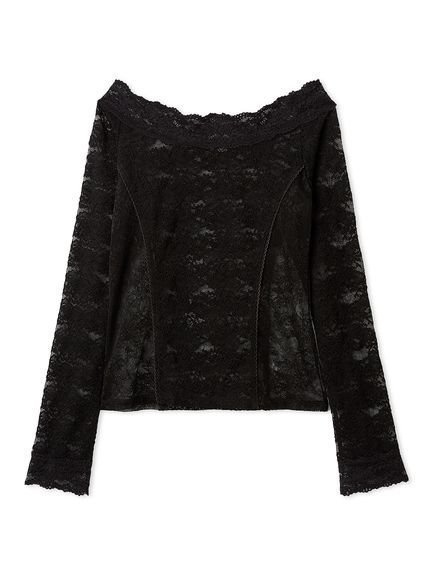 【リリーブラウン/Lily Brown】のオフショルダーレーストップス インテリア・キッズ・メンズ・レディースファッション・服の通販 founy(ファニー) 　ファッション　Fashion　レディースファッション　Fashion for Women　トップス・カットソー　Cut & Sew Tops　ストレッチ　Stretch, Stretchy Fabric　スマート　Smart, Elegant　フィット　Fit, Slim Fit　フェミニン　Feminine, Girly　レース　Lace, Lace Fabric　BLK[009]|ID: prp329100004869542 ipo3291000000036292679