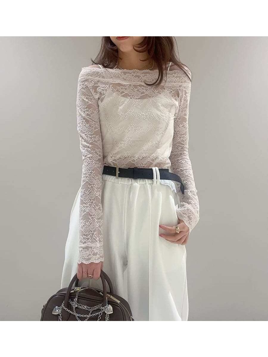 【リリーブラウン/Lily Brown】のオフショルダーレーストップス インテリア・キッズ・メンズ・レディースファッション・服の通販 founy(ファニー) 　ファッション　Fashion　レディースファッション　Fashion for Women　トップス・カットソー　Cut & Sew Tops　ストレッチ　Stretch, Stretchy Fabric　スマート　Smart, Elegant　フィット　Fit, Slim Fit　フェミニン　Feminine, Girly　レース　Lace, Lace Fabric　PNK[066]|ID: prp329100004869542 ipo3291000000036292681