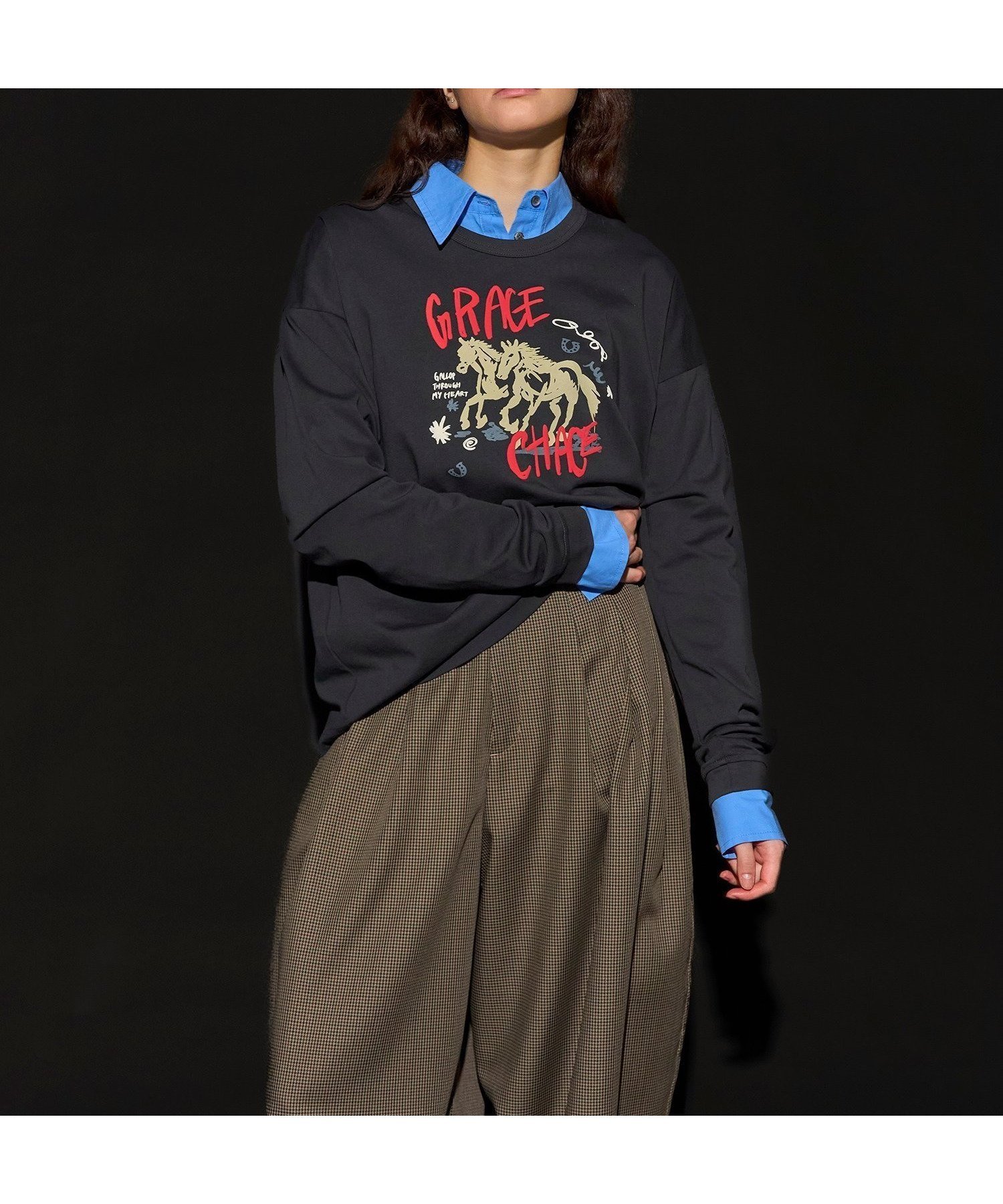 【メゾンスペシャル/MAISON SPECIAL】のホースロンTEE インテリア・キッズ・メンズ・レディースファッション・服の通販 founy(ファニー) 　ファッション　Fashion　レディースファッション　Fashion for Women　トップス・カットソー　Cut & Sew Tops　ロングTシャツ・Tシャツ　Longline T-Shirts & Tees　インナー　Innerwear　グラフィック　Graphic, Graphic Design　スリーブ　Sleeve, Long Sleeve / Short Sleeve　フロント　Front, Front Design　プリント　Print, Printed Pattern　リラックス　Relax, Relaxed Fit　ロング　Long, Long-Length　C.GRY|ID: prp329100004869547 ipo3291000000036292808