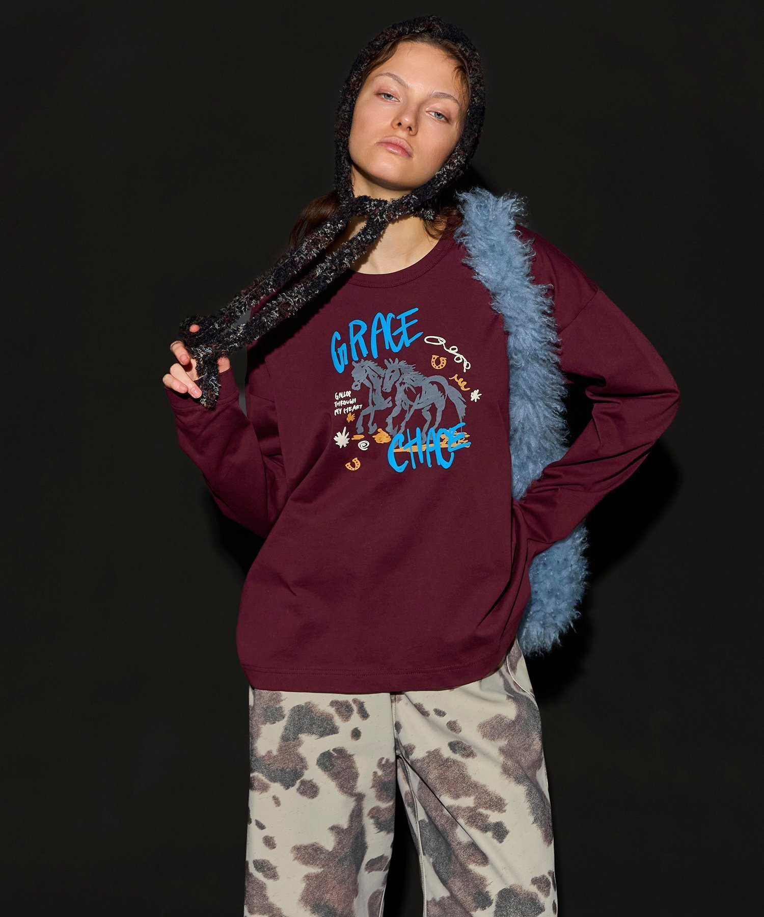 【メゾンスペシャル/MAISON SPECIAL】のホースロンTEE インテリア・キッズ・メンズ・レディースファッション・服の通販 founy(ファニー) 　ファッション　Fashion　レディースファッション　Fashion for Women　トップス・カットソー　Cut & Sew Tops　ロングTシャツ・Tシャツ　Longline T-Shirts & Tees　インナー　Innerwear　グラフィック　Graphic, Graphic Design　スリーブ　Sleeve, Long Sleeve / Short Sleeve　フロント　Front, Front Design　プリント　Print, Printed Pattern　リラックス　Relax, Relaxed Fit　ロング　Long, Long-Length　BRD|ID: prp329100004869547 ipo3291000000036292809