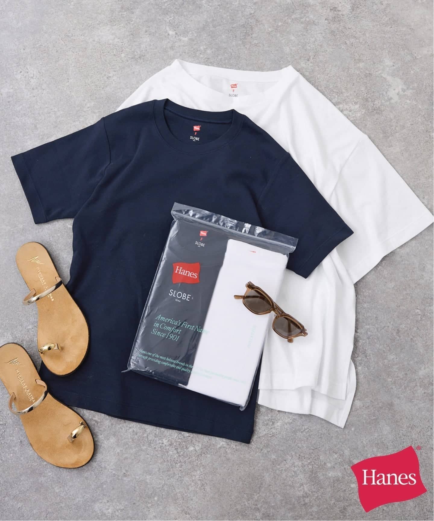 【スローブ イエナ/SLOBE IENA】の《2枚セット/ 》HANES/ヘインズ SLOBE別注 2STYLES PACK TEE インテリア・キッズ・メンズ・レディースファッション・服の通販 founy(ファニー) 　ファッション　Fashion　レディースファッション　Fashion for Women　インナー　Innerwear　キャミソール　Camisole, Spaghetti Strap Top　コンパクト　Compact, Small Size　スウェット / スエット　Sweatshirt, Sweatwear　スタンダード　Standard, Basic　スマート　Smart, Elegant　人気　Popular, Best Seller　ビスチェ　Bustier, Corset Top　フィット　Fit, Slim Fit　別注　Limited Edition, Custom Order　リラックス　Relax, Relaxed Fit　ルーズ　Loose, Oversized　レース　Lace, Lace Fabric　ワンショル　One Shoulder, Asymmetrical　おすすめ　Recommended / Our Picks　2026年　2026　ネイビー|ID: prp329100004869557 ipo3291000000036292899