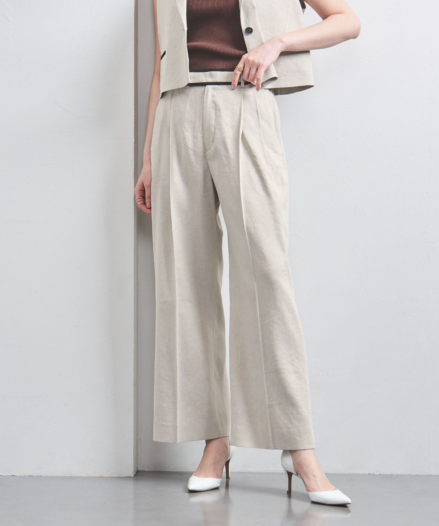 【ユナイテッドアローズ/UNITED ARROWS】のECLISSE ワイドパンツ インテリア・キッズ・メンズ・レディースファッション・服の通販 founy(ファニー) 　ファッション　Fashion　レディースファッション　Fashion for Women　パンツ　Pants & Trousers　イタリア　Italy　カットソー　Cut and Sewn Top　ジャケット　Jacket, Outerwear　ストレート　Straight, Straight Cut　セットアップ　Set-Up, Coordinated Outfit　ツイル　Twist, Twisted Detail　デニム　Denim, Jeans Material　フィット　Fit, Slim Fit　ベスト　Vest, Waistcoat　ポケット　Pocket, Pocket Detail　ワイド　Wide, Wide Fit　アウトレット　Outlet / Clearance　おすすめ　Recommended / Our Picks　NATURAL|ID: prp329100004869562 ipo3291000000036292939