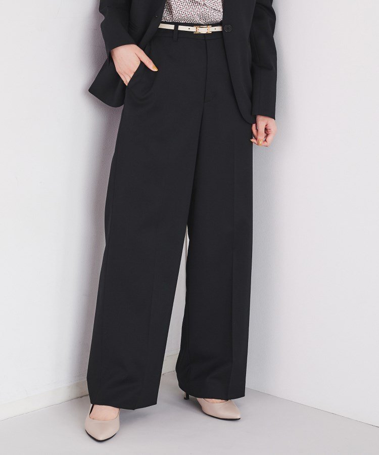 【アンタイトル/UNTITLED】の【洗える通勤スーツ】レジェールギャバ ストレッチワイドパンツ インテリア・キッズ・メンズ・レディースファッション・服の通販 founy(ファニー) 　ファッション　Fashion　レディースファッション　Fashion for Women　パンツ　Pants & Trousers　スーツ　Business Suits & Workwear　スーツパンツ・ドレスパンツ　Suit Pants / Office Trousers / Dress Pants　コンパクト　Compact, Small Size　ストレッチ　Stretch, Stretchy Fabric　スマート　Smart, Elegant　スーツ　Suit, Formalwear　ワイド　Wide, Wide Fit　洗える　Machine Washable　ビジネス 仕事 通勤　Business / Work / Commuting　ブラック|ID: prp329100004869570 ipo3291000000036292970