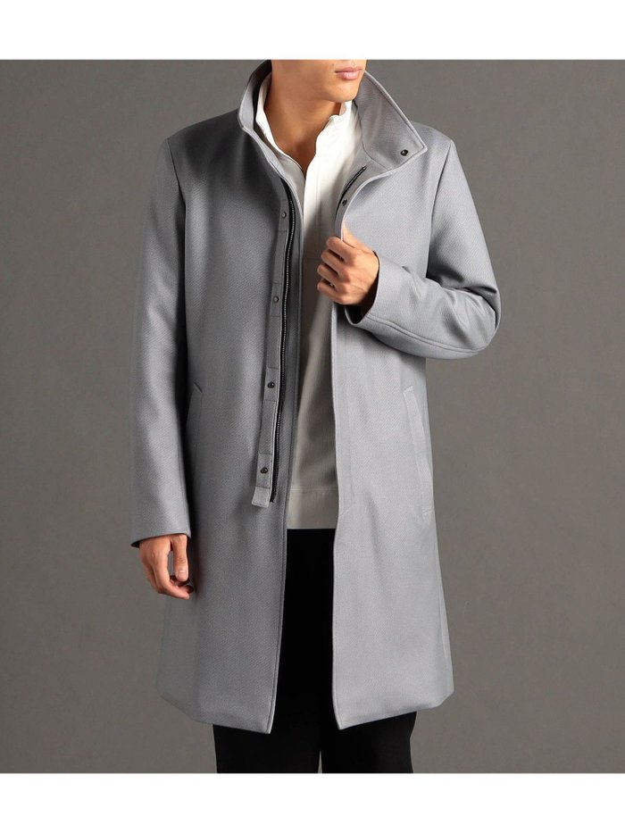 【ニコル/NICOLE / MEN】のダウンファブリックカルゼ スタンドカラーコート インテリア・キッズ・メンズ・レディースファッション・服の通販 founy(ファニー) https://founy.com/ ファッション Fashion メンズファッション Fashion for Men スタンド Stand Collar, Upright Stand スマート Smart, Elegant スリム Slim, Slim Fit ダウン Down, Puffer パウダー Powder, Soft Tone プリント Print, Printed Pattern ポケット Pocket, Pocket Detail ワイヤー Wire, Wired Bra 防寒 Cold Protection, Winter-Ready |ID: prp329100004869743 ipo3291000000036294175