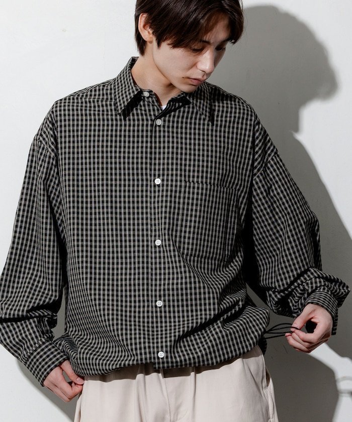 【フリークスストア/FREAK'S STORE】のワイドシルエット スピンドル レギュラーカラーシャツ / ヘムコード 【限定展開】 25AW インテリア・キッズ・メンズ・レディースファッション・服の通販 founy(ファニー) ファッション Fashion メンズファッション Fashion for Men ヴィンテージ Vintage Style カーゴパンツ Cargo Pants, Utility Pants ショート Short, Short Length シンプル Simple, Minimal スピンドル Spindle, Drawcord スラックス Slacks, Dress Pants デニム Denim, Jeans Material トレンド Trend, Trending Now 定番 Standard, Basic Item バランス Balance, Style Balance バルーン Balloon, Balloon Silhouette ビッグ Big, Oversized ブロード Broadcloth, Fine Cotton ボックス Boxy, Box Shape ボトム Bottoms, Lower Wear ワイド Wide, Wide Fit A/W・秋冬 Autumn/Winter 冬 Winter / This Winter おすすめ Recommended / Our Picks 2025年 2025 2025-2026秋冬・A/W Autumn/Winter 2025–26 AW25–26 ブラックチェック|ID: prp329100004869753 ipo3291000000036294225